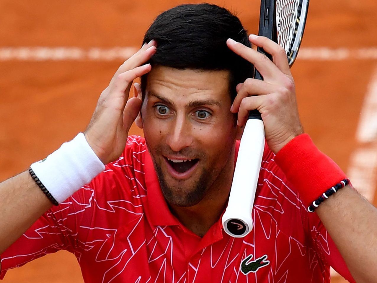 Novak Djokovic bei einem von ihm veranstalteten Tennisturnier am 12. Juni 2020 in Belgrad. Novak Djokovic bei einem von ihm veranstalteten Tennisturnier am 12. Juni 2020 in Belgrad.