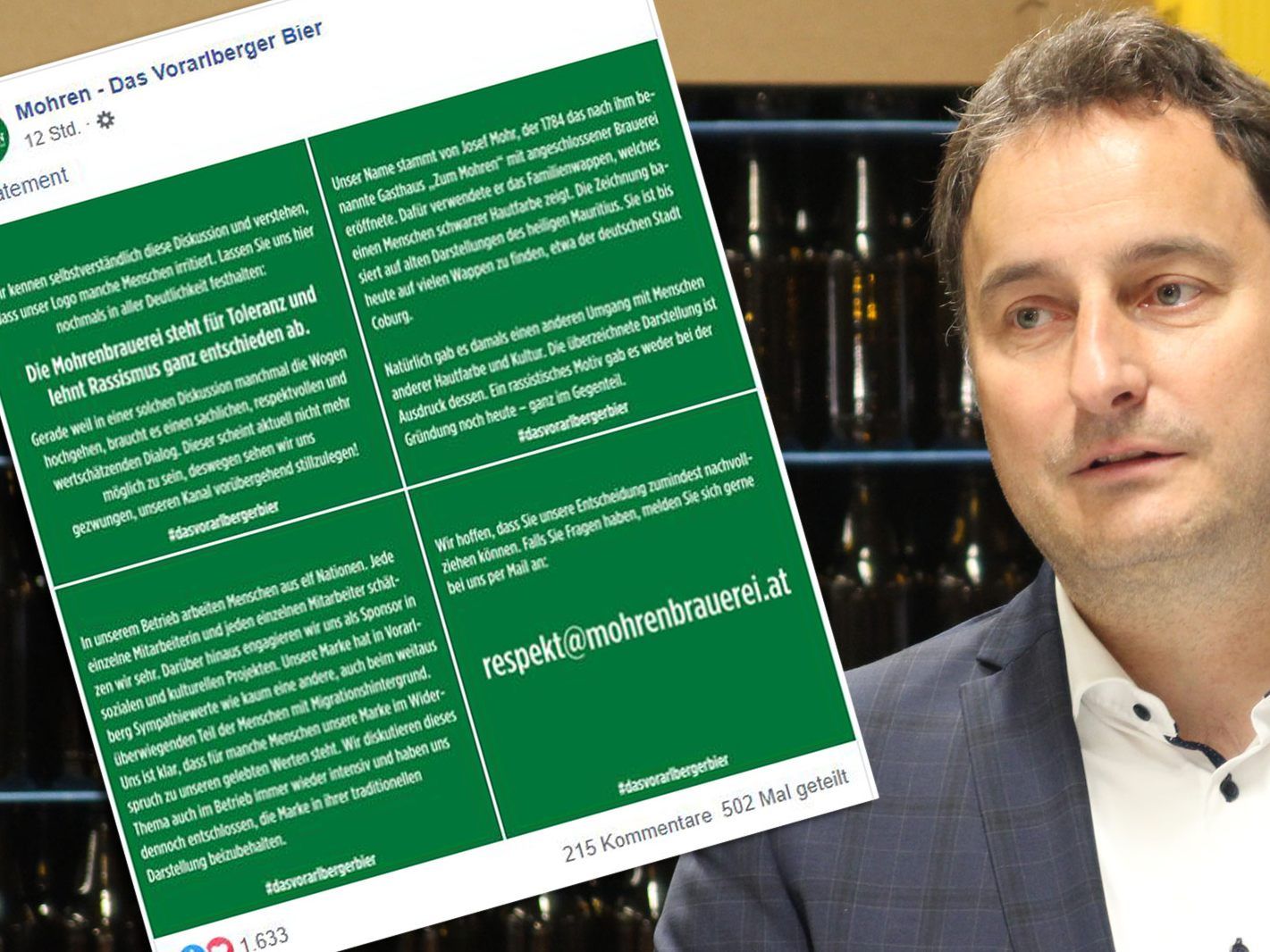 Die Mohrenbrauerei sieht sich gezwungen ihre Facebook-Seite vorübergehend stillzulegen. Die Mohrenbrauerei sieht sich gezwungen ihre Facebook-Seite vorübergehend stillzulegen.