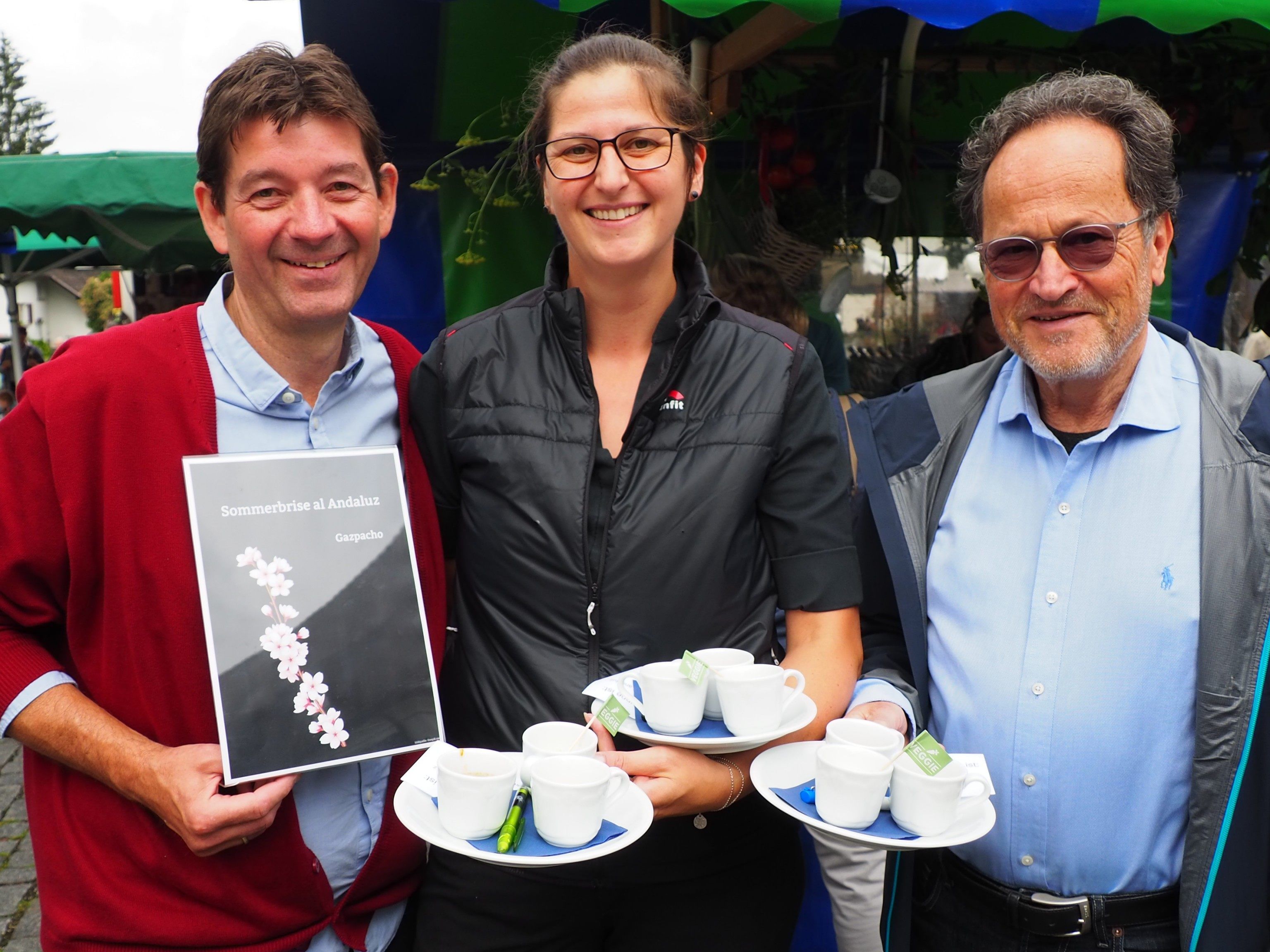 Roland Vith (Rankler Hof), Sandra Knauder (GH Mohren), Walter Herboltzheimer (Hoher Freschen) präsentierten die drei Suppenkreationen