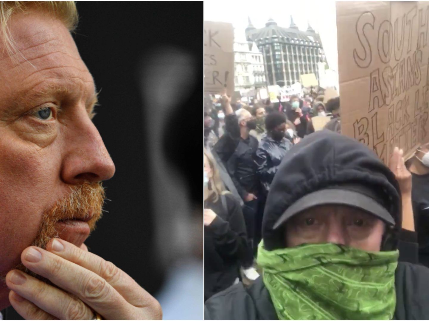 Boris Becker bei der Black Live Matters Demo in London.