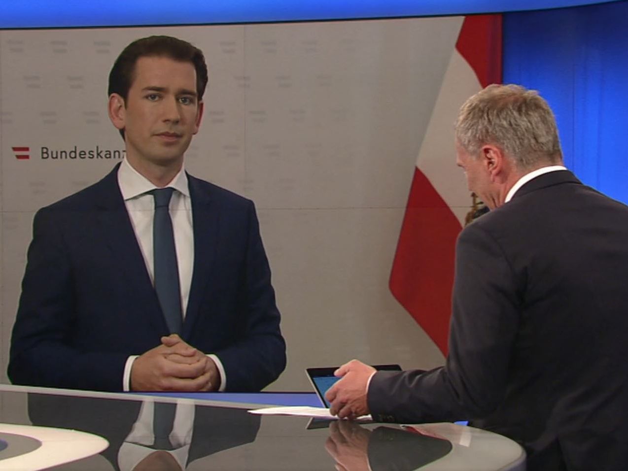 Kurz war bei Armin Wolf in der ZiB2 zu Gast.