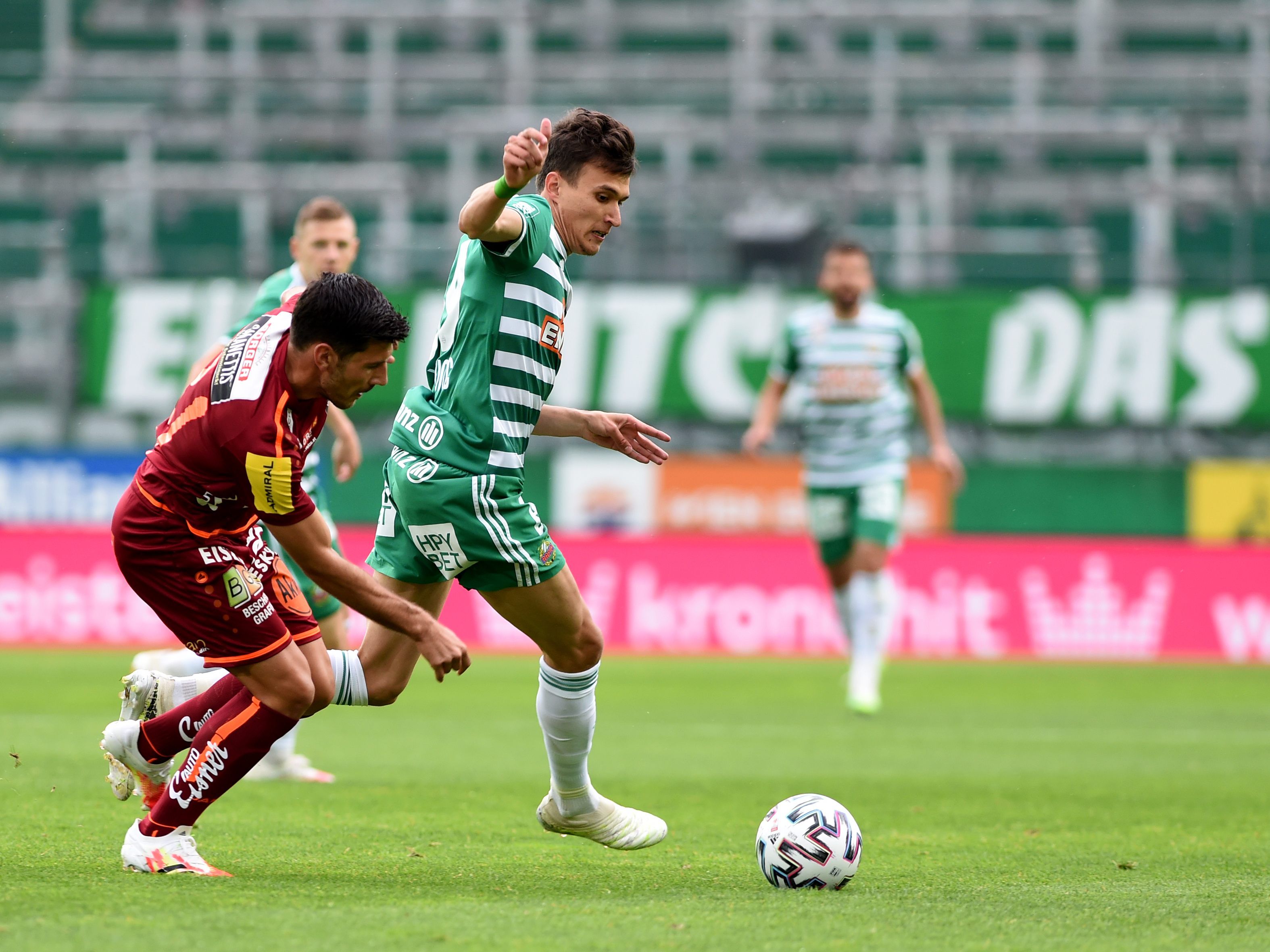 Rapid Wien konnte am Sonntag glücklich gegen den WAC gewinnen.