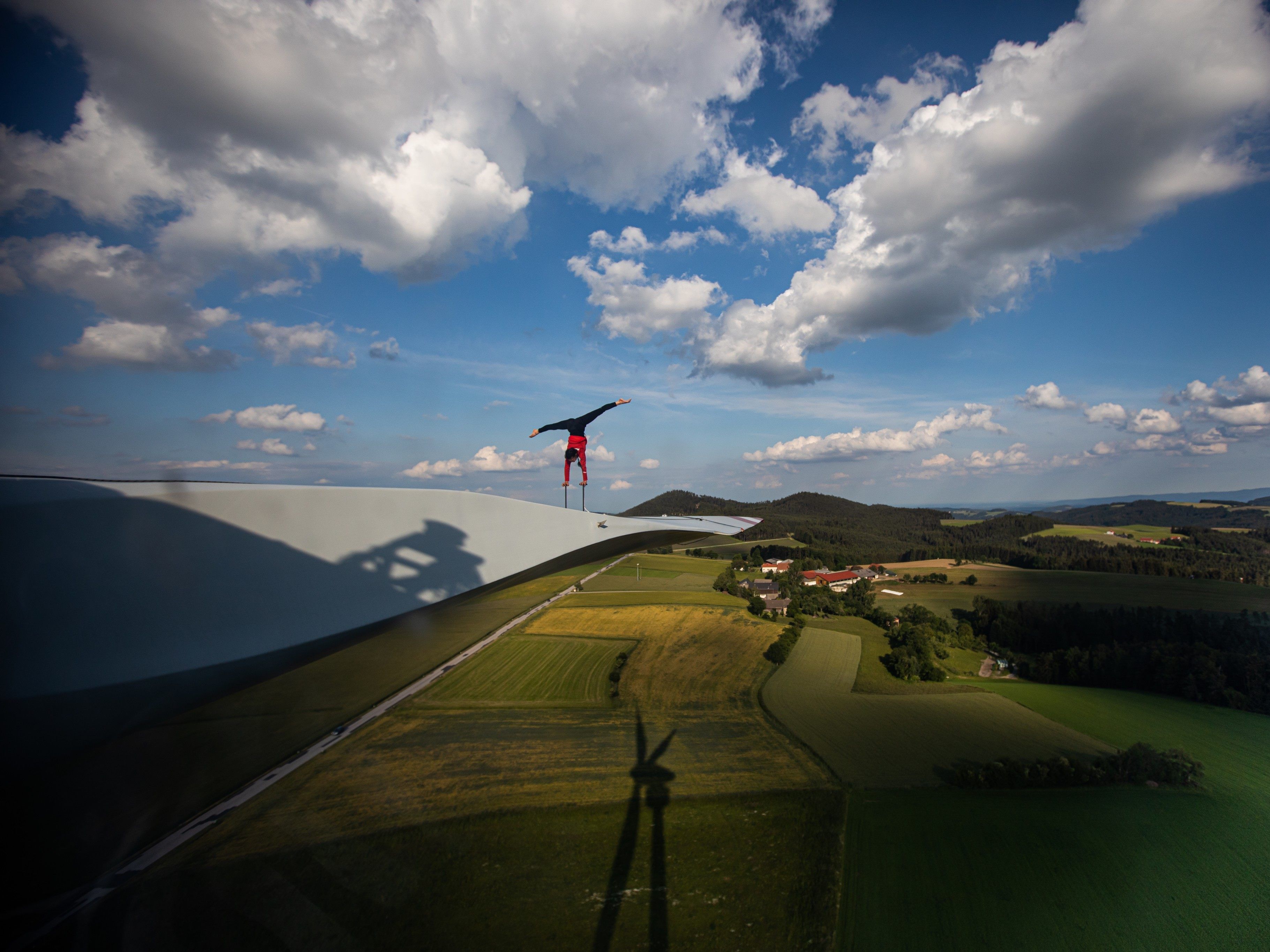 Auf dem Windrad entstanden beeindruckende Bilder.