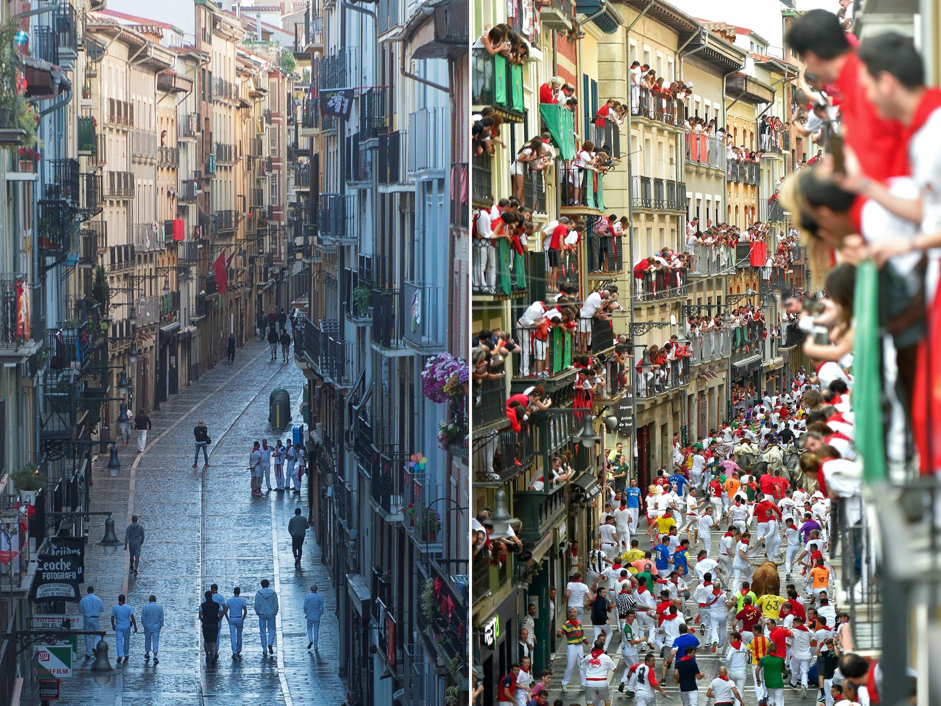 Dieses Jahr bleiben die Straßen von Pamplona leer. Dieses Jahr bleiben die Straßen von Pamplona leer.