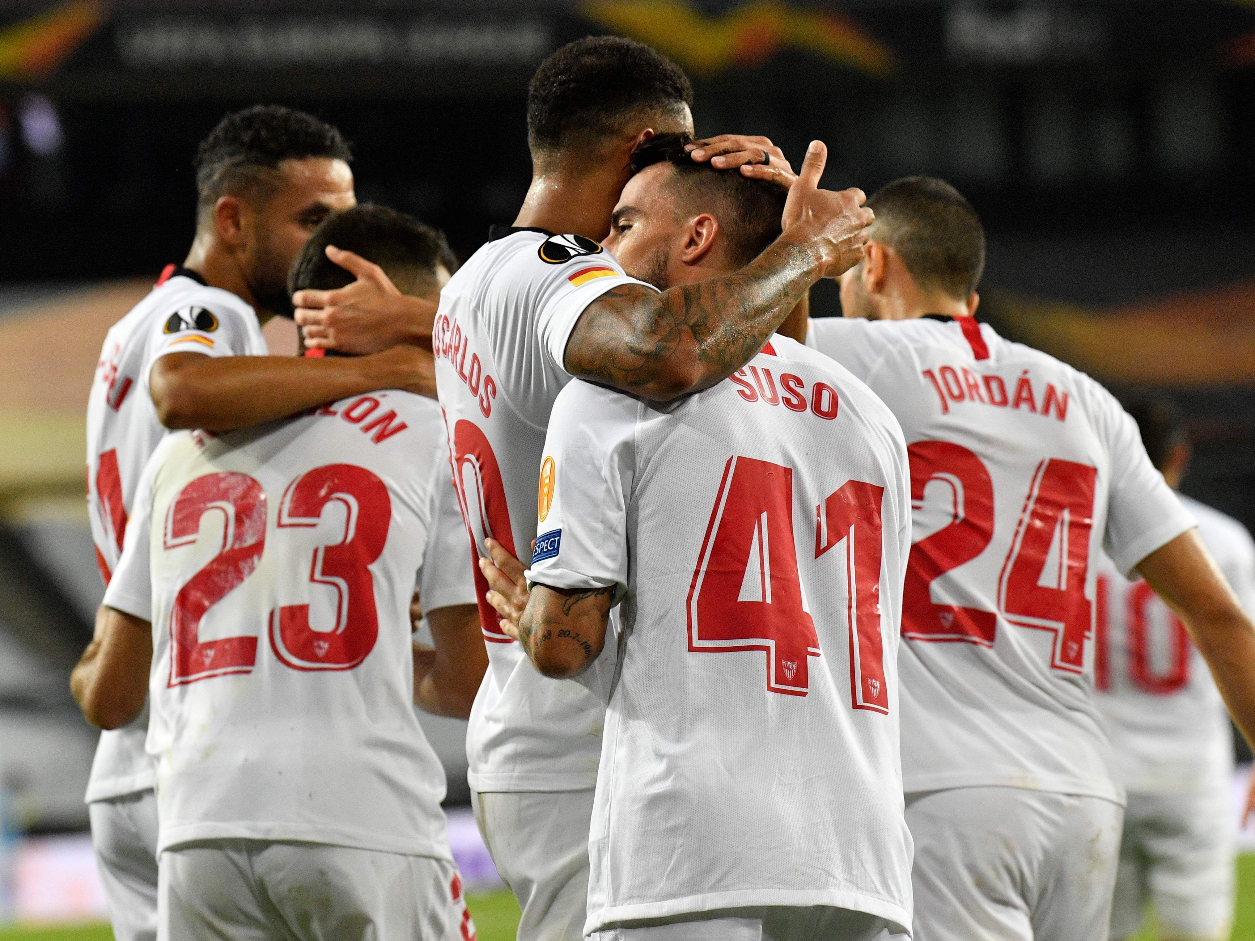 Sevilla jubelte nach einem frühen Rückstand noch über den Einzug in das EL-Finale. Sevilla jubelte nach einem frühen Rückstand noch über den Einzug in das EL-Finale.