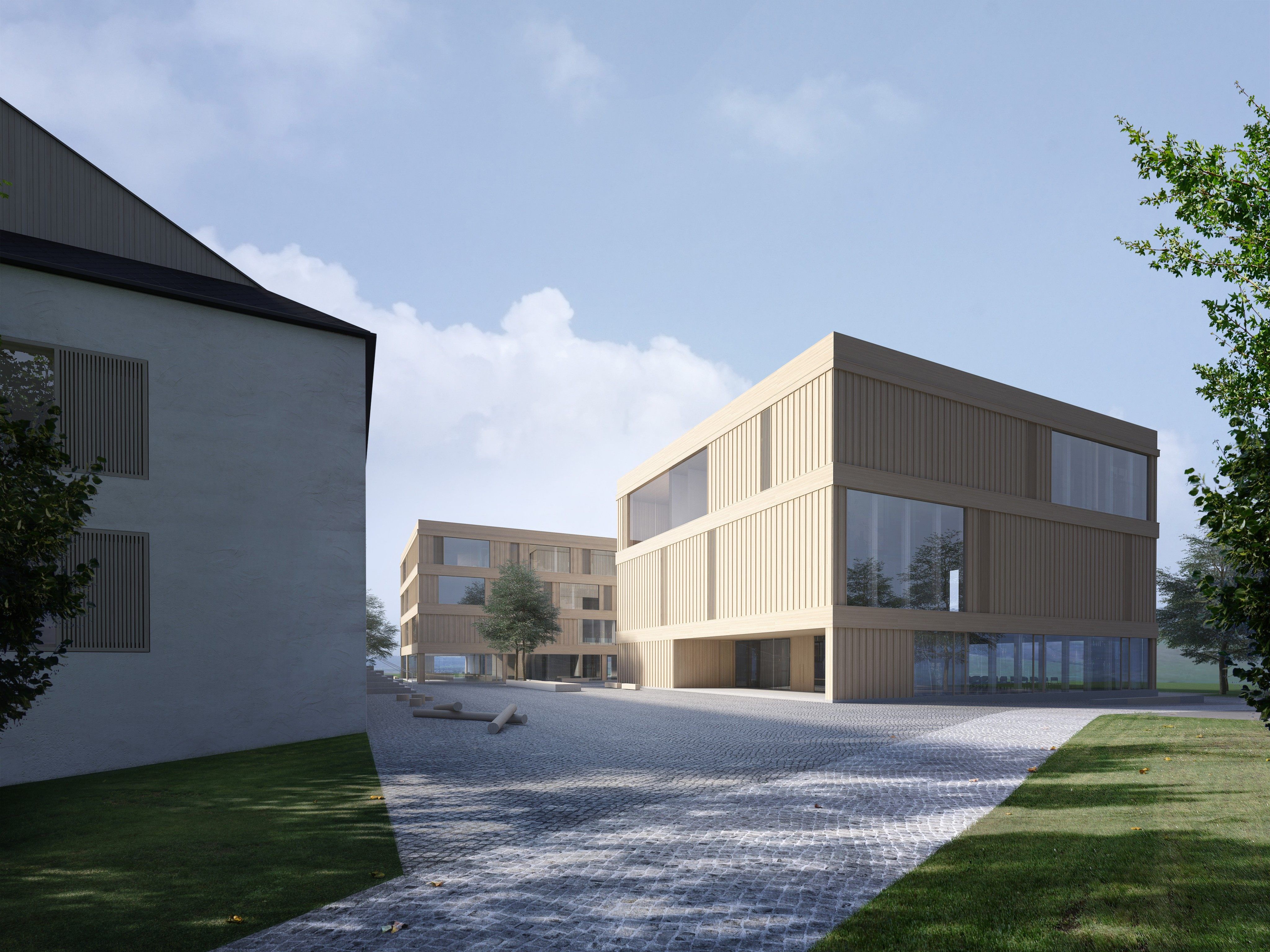 Der Hartl-Bau (jetzige Mittelschule) wird saniert und durch zwei neue Häuser ergänzt. Der Hartl-Bau (jetzige Mittelschule) wird saniert und durch zwei neue Häuser ergänzt.