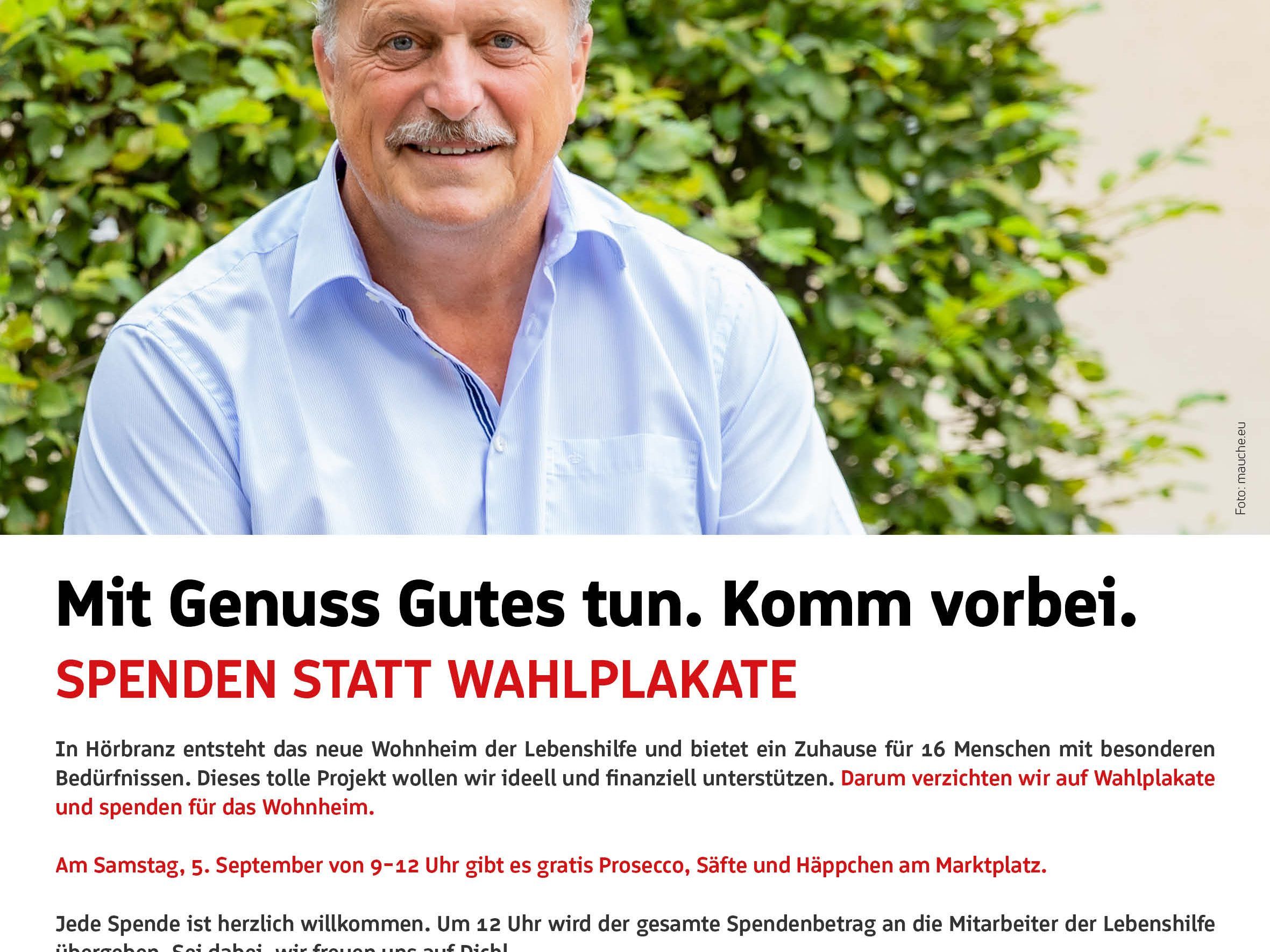 Spenden statt Wahlplakate