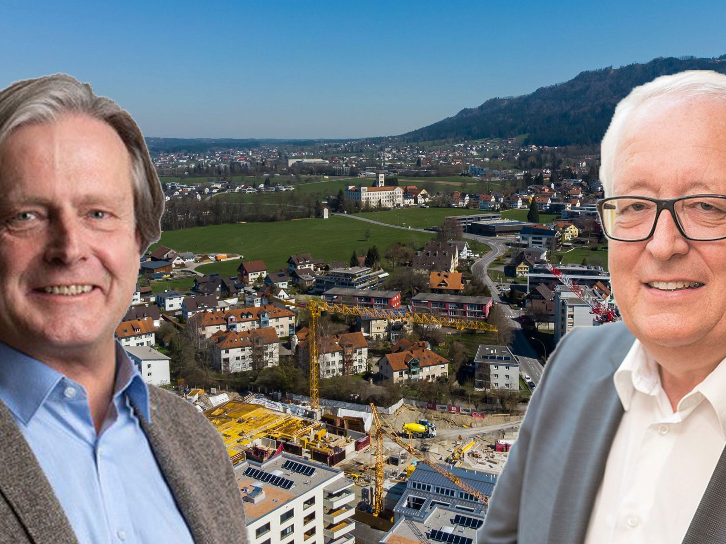 Matt (l.) und Simma (r.) kämpfen in der Stichwahl um den Bürgermeistersessel in Lochau.