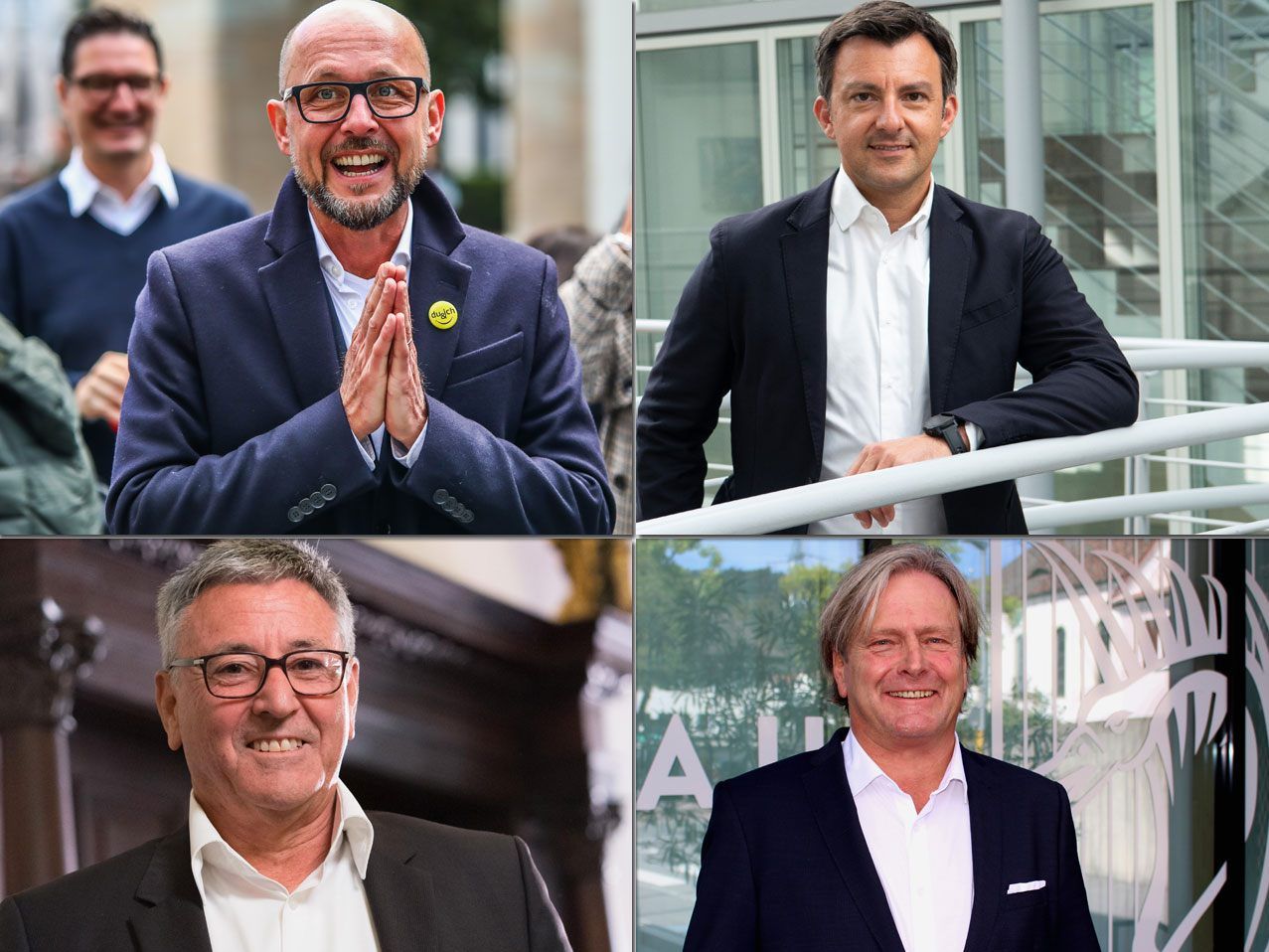 Die Wahlsieger der Bürgermeister-Stichwahl in Vorarlberg. Die Wahlsieger der Bürgermeister-Stichwahl in Vorarlberg.