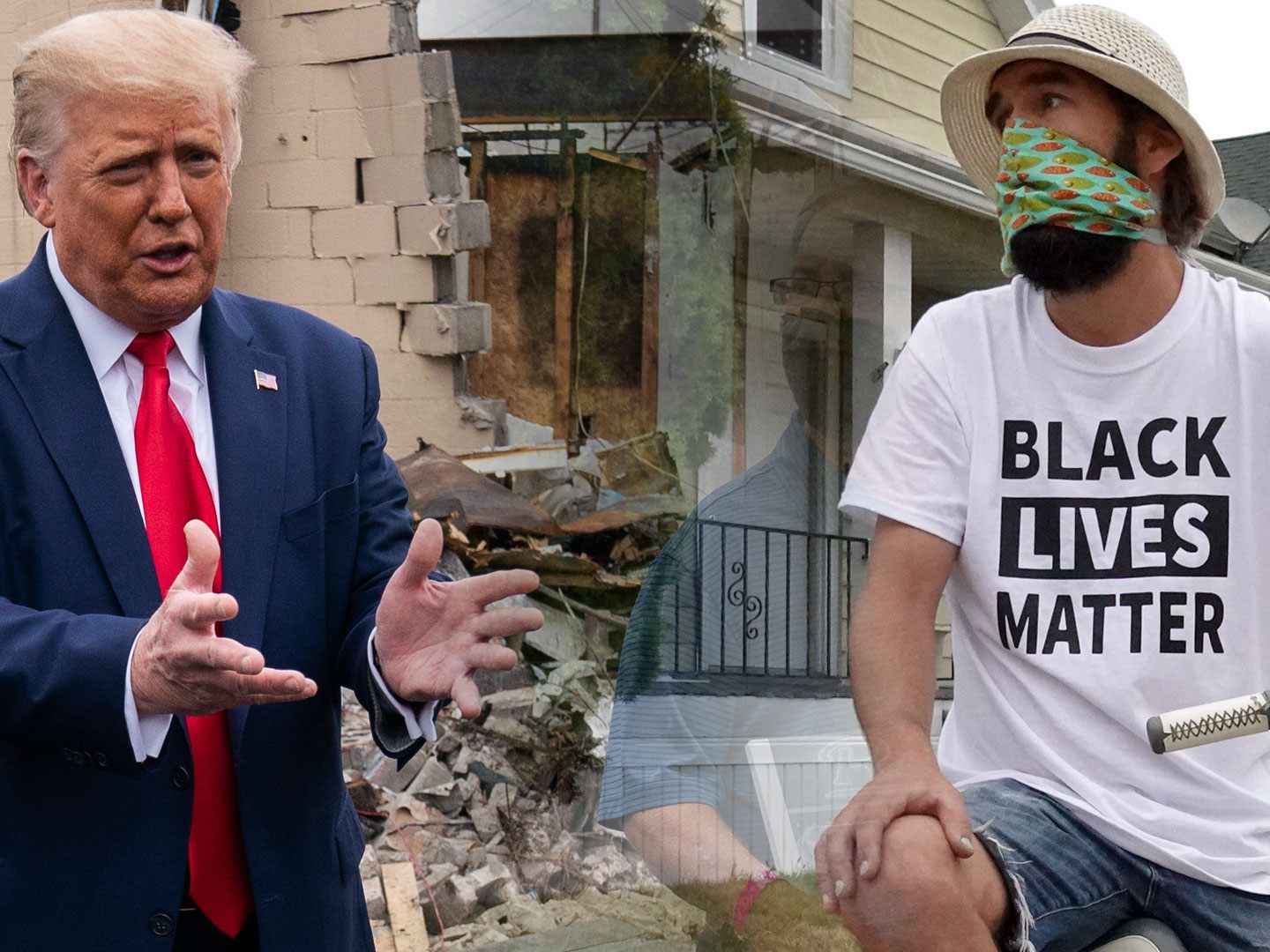 Anti-Rassismus-Proteste in Kenosha beim Besuch von Donald Trump.