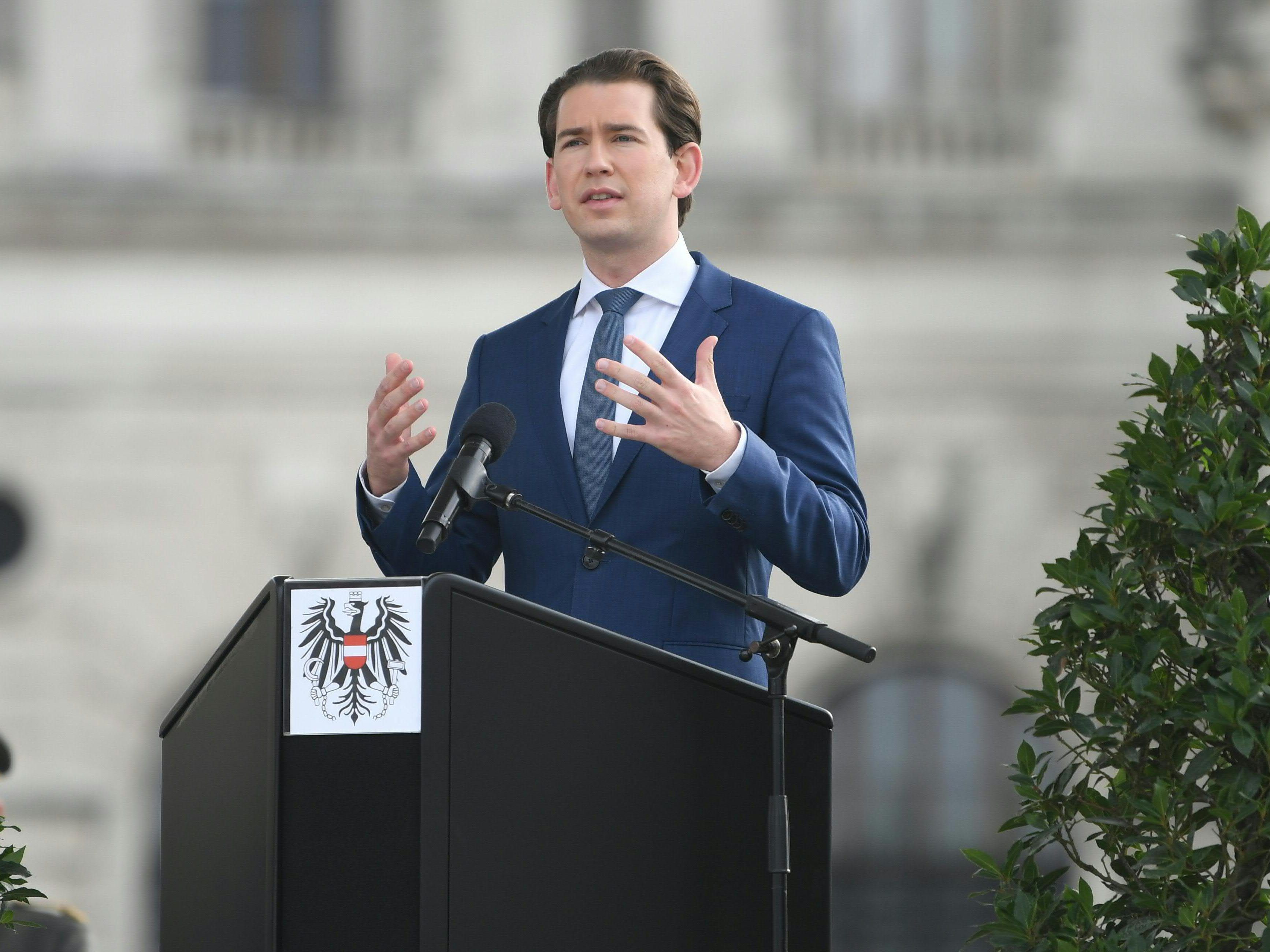 Auch am Nationalfeiertag appelliert Kurz an die Bevölkerung.