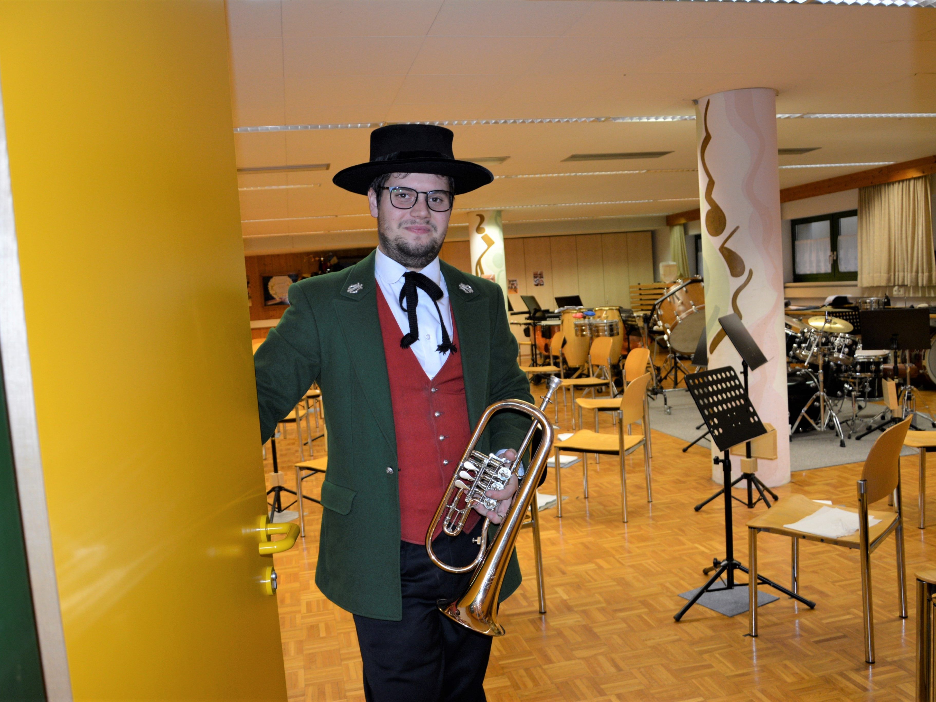 Obmann Florian Bohle lässt in das Vereinsleben der „Hatler Musig“ blicken.
