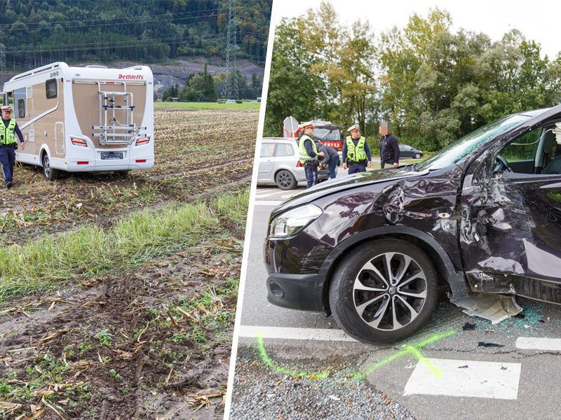 Unfall mit drei beteiligten Fahrzeugen