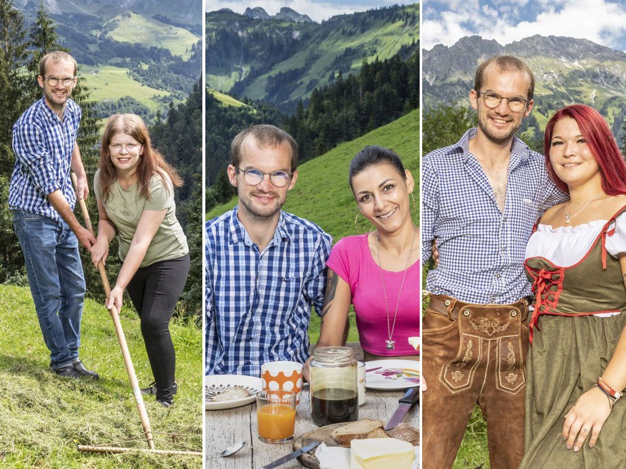 Thomas und die Hofdamen bei "Bauer sucht Frau". Thomas und die Hofdamen bei "Bauer sucht Frau".