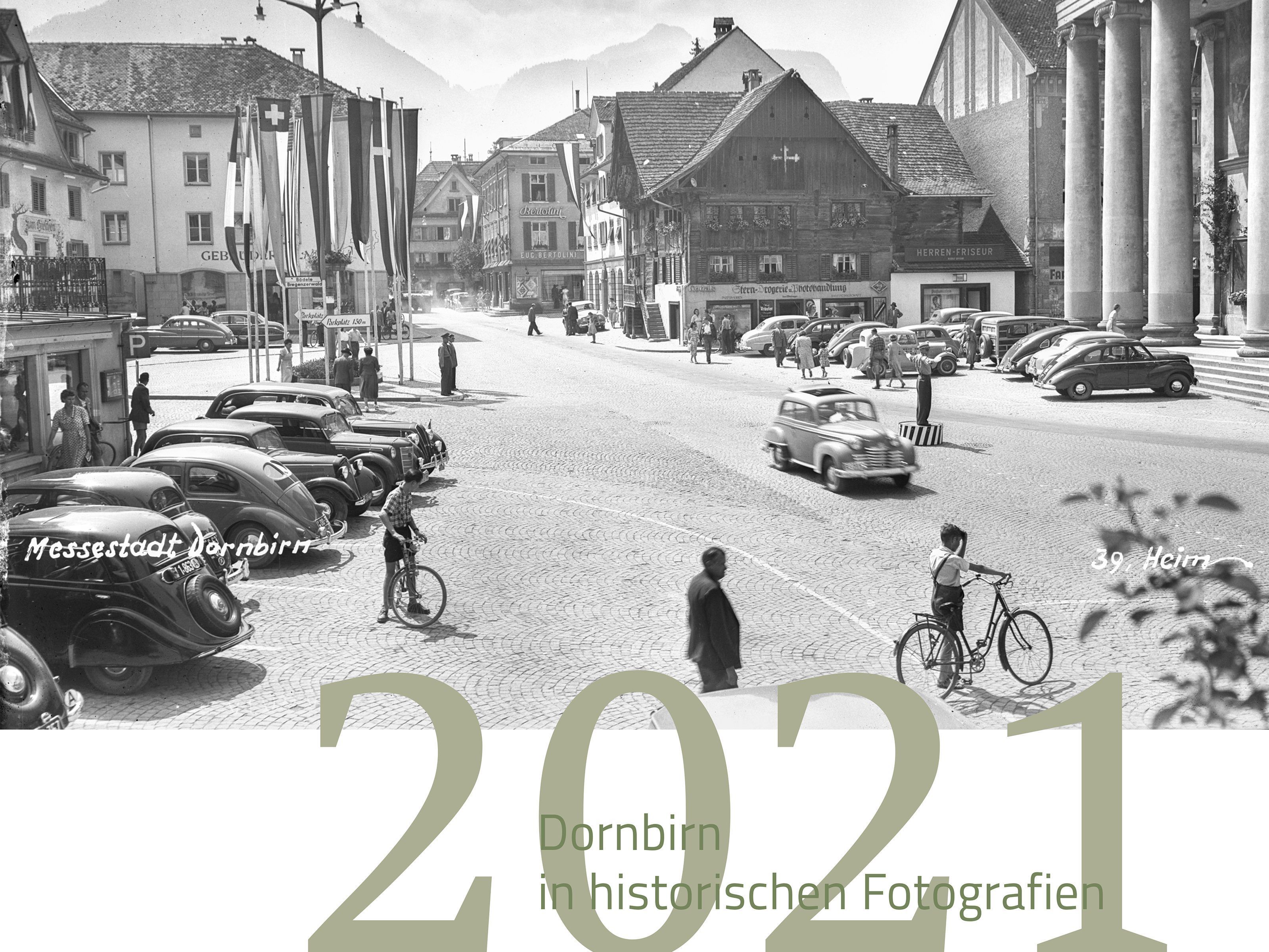 Der Dornbirner Marktplatz während der Messezeit in den 50er-Jahren. Der Dornbirner Marktplatz während der Messezeit in den 50er-Jahren.