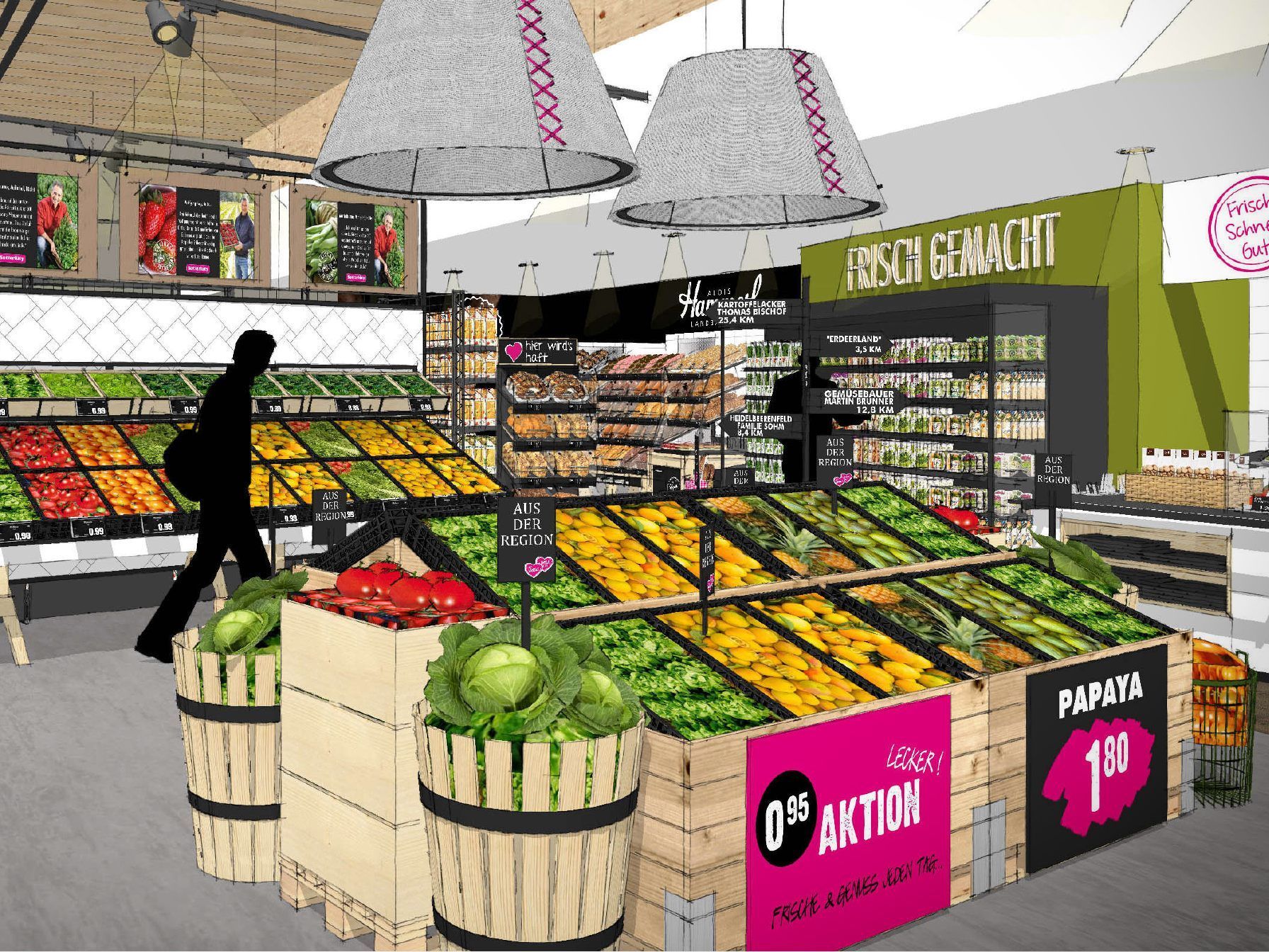 Die neue einladende Obst- und Gemüseabteilung im Sutterlüty Ludesch. Die neue einladende Obst- und Gemüseabteilung im Sutterlüty Ludesch.