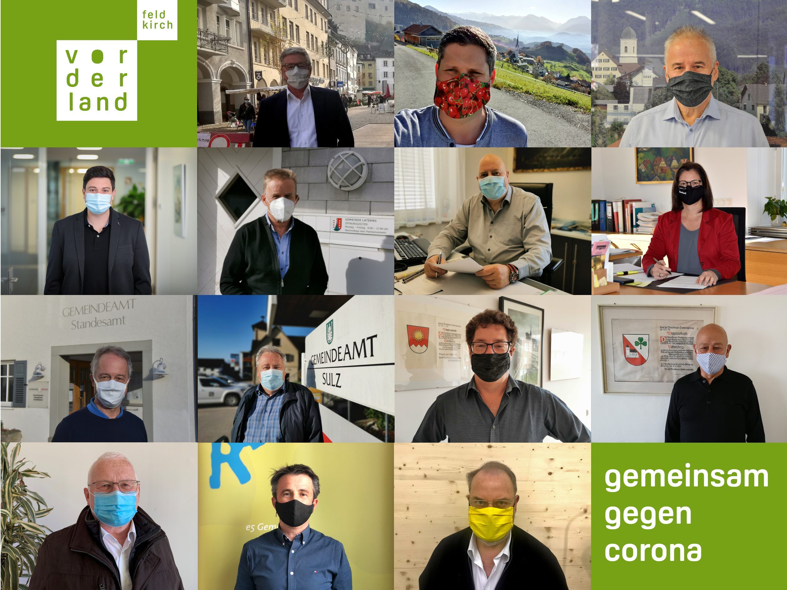 Gemeinsam gegen Corona: Der Vorstand der Regio Vorderland-Feldkirch. Gemeinsam gegen Corona: Der Vorstand der Regio Vorderland-Feldkirch.