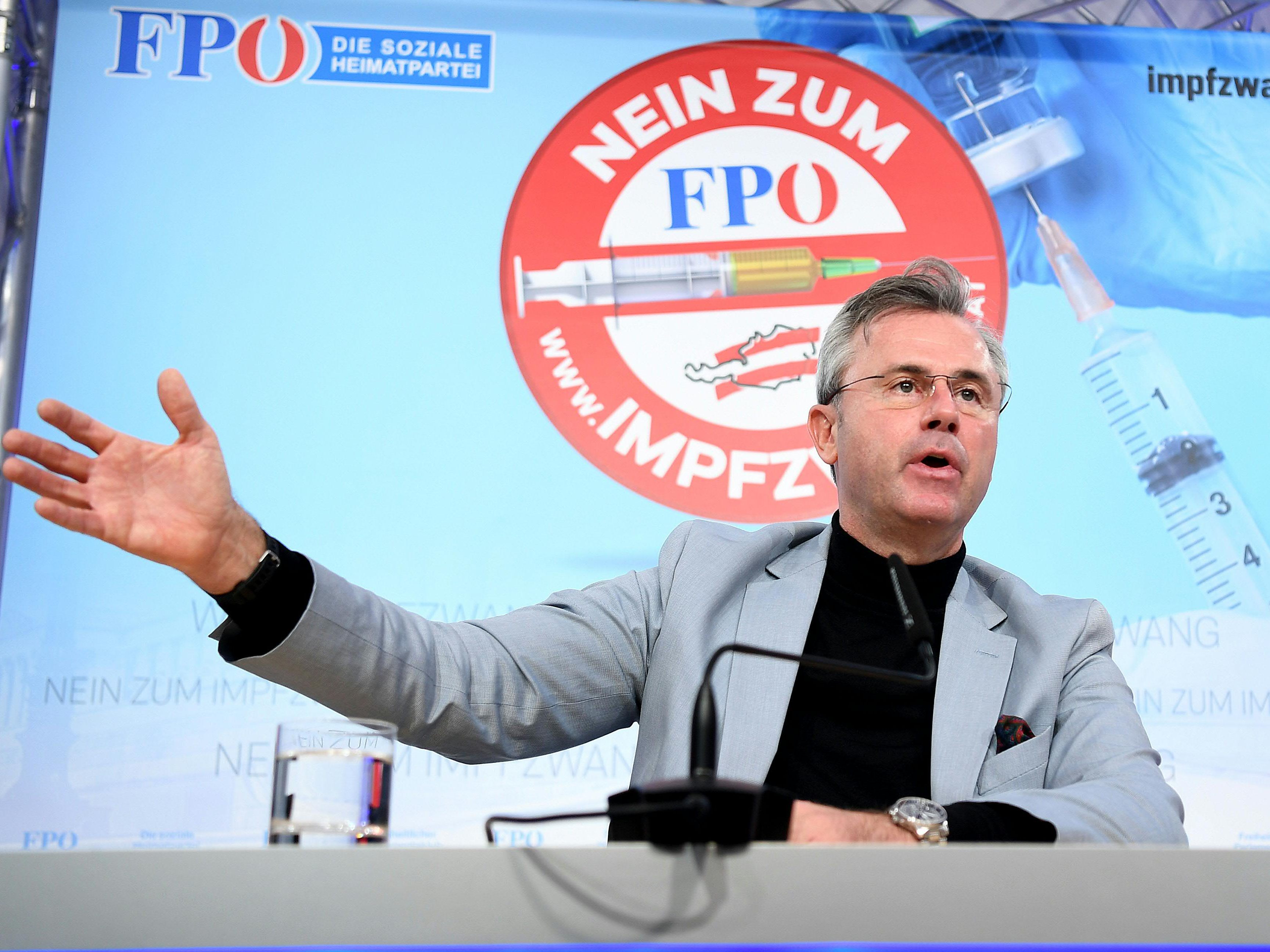 Pressekonferenz mit Norbert Hofer: "Die FPÖ-Position zum Corona-Impfstart".