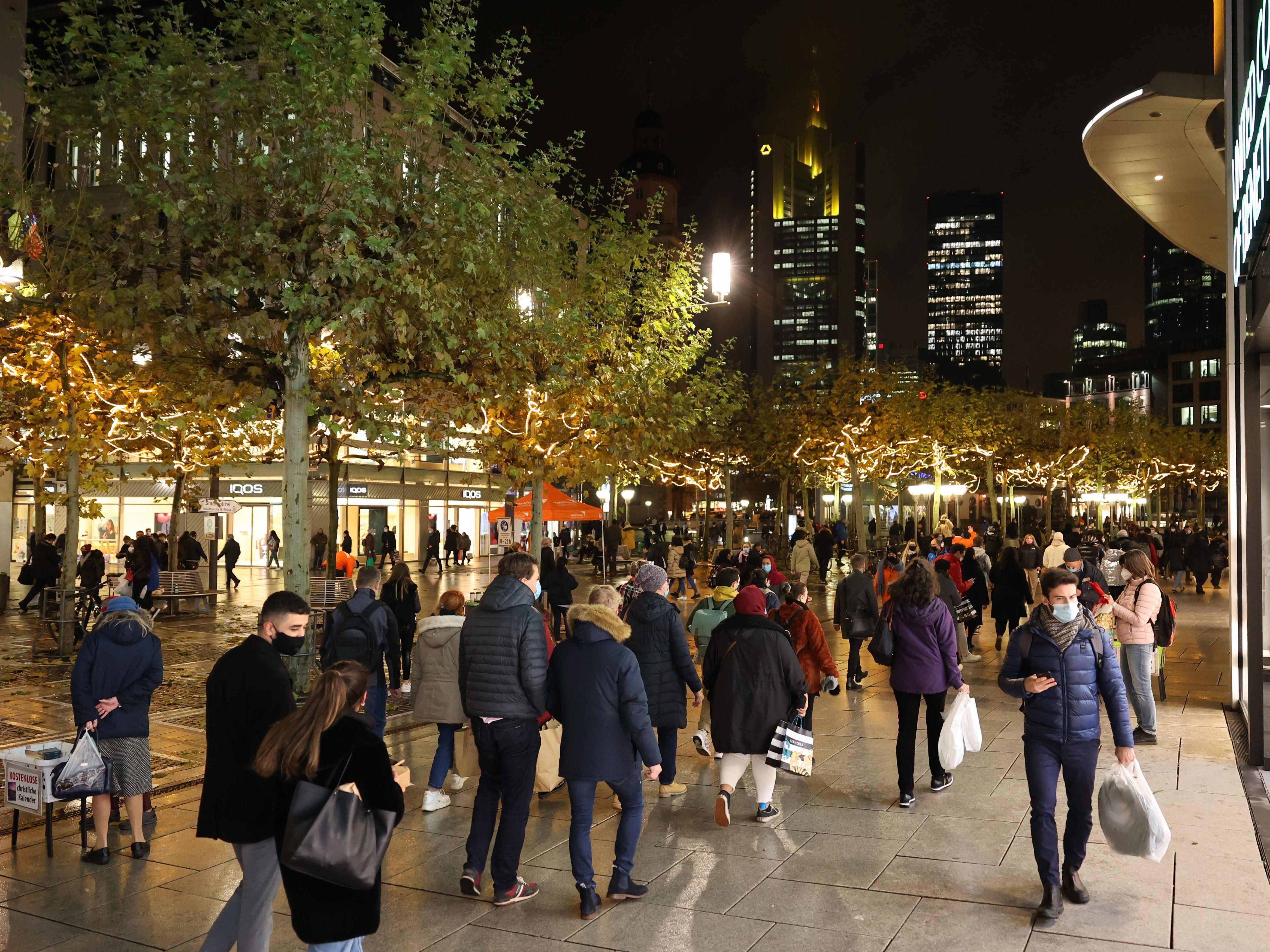 Frankfurt am letzten Tag vor dem Lockdown in Deutschland.