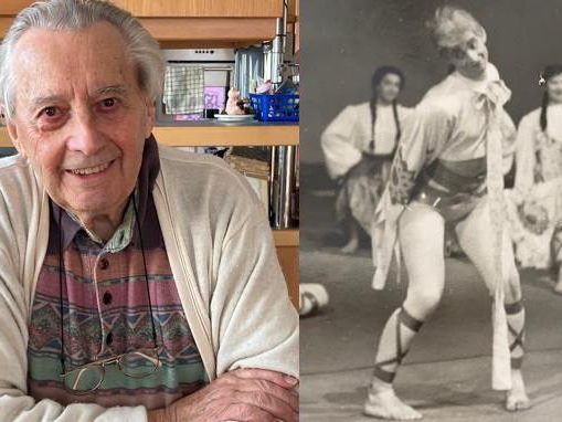 Erwin Schuler an seinem 90. Geburtstag und als junger Tänzer. Erwin Schuler an seinem 90. Geburtstag und als junger Tänzer.