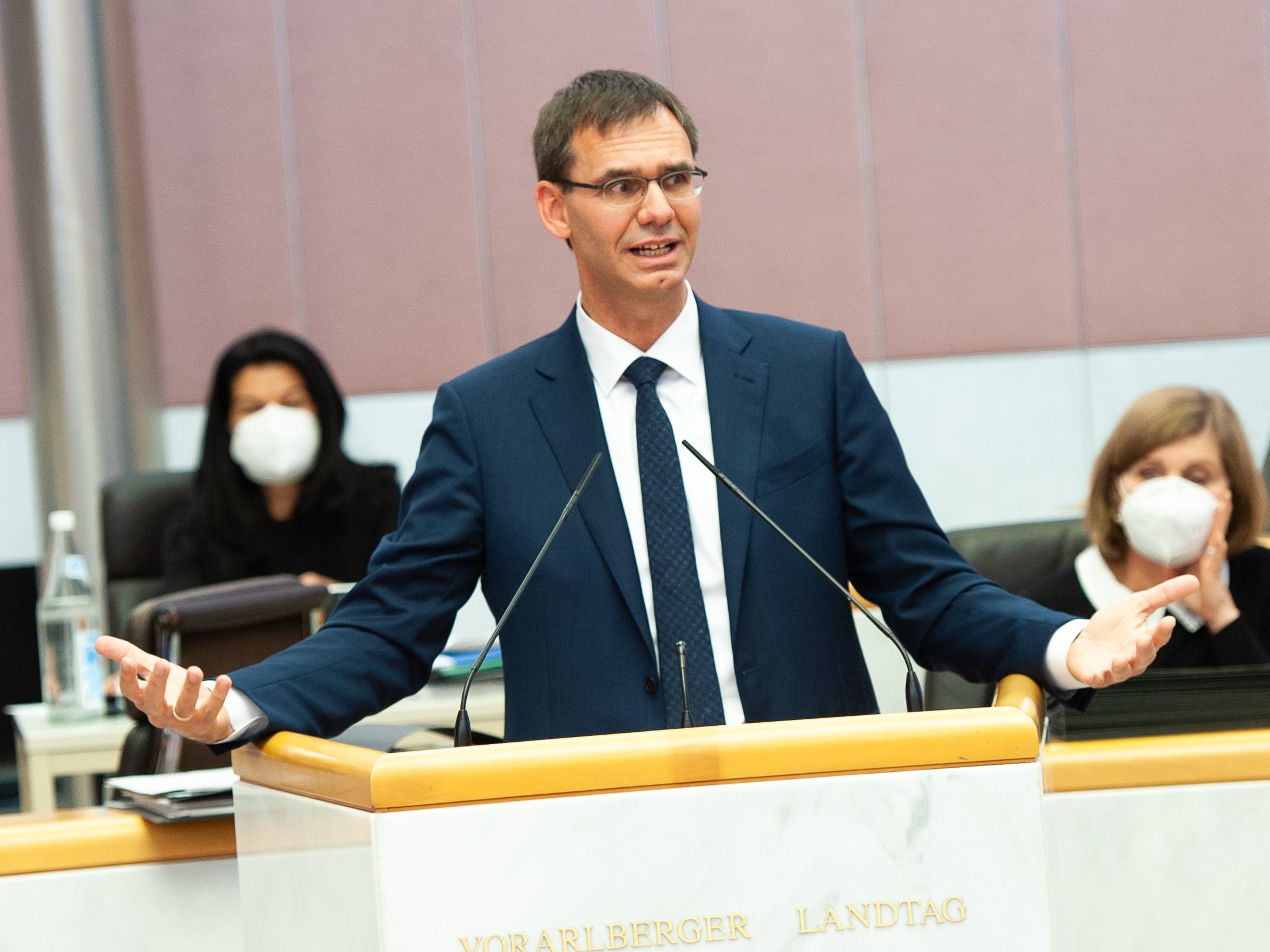 Pressefoyer der Vorarlberger Landesregierung im Anschluss an die Regierungssitzung.