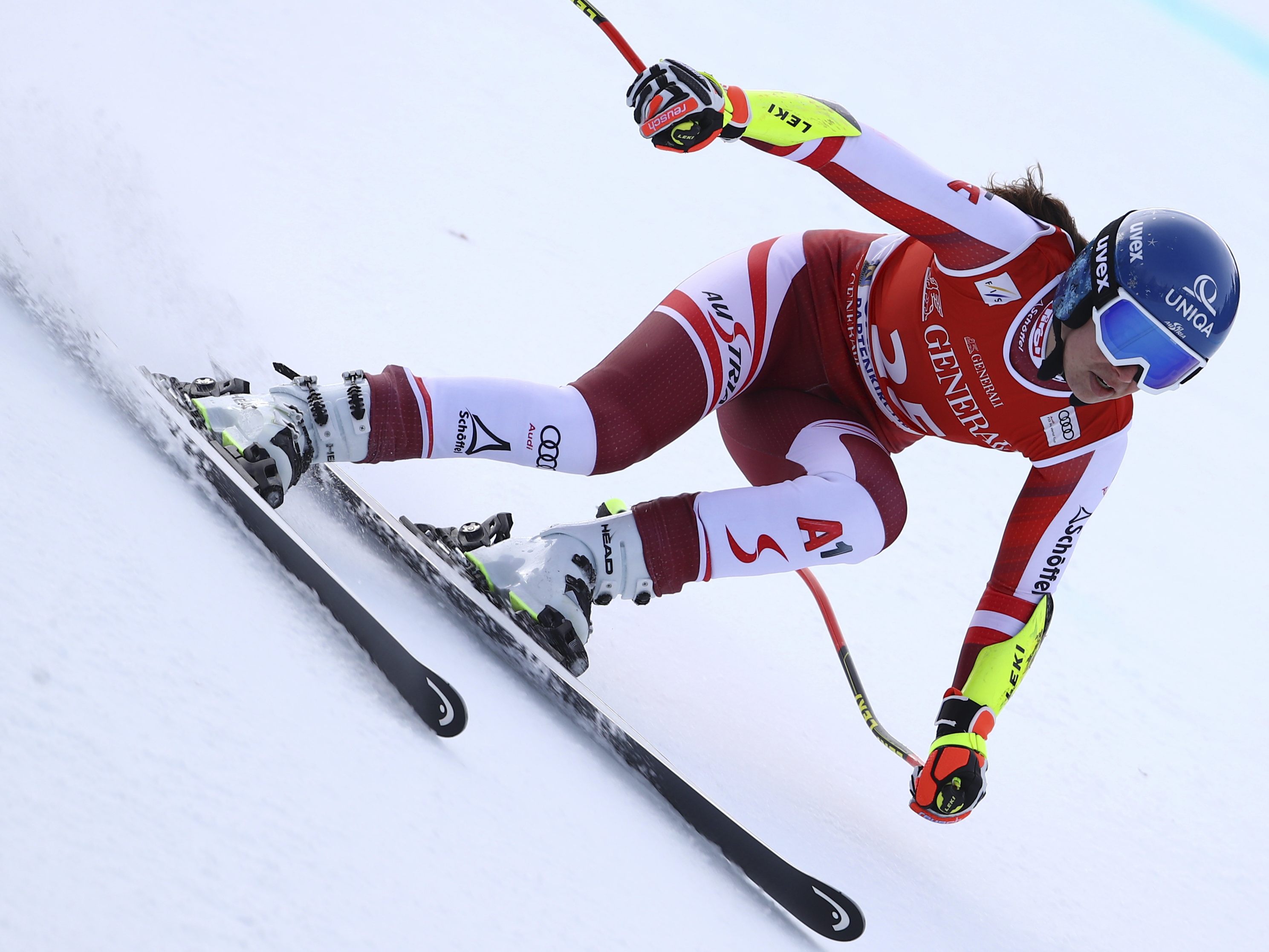 Christine Scheyer zeigte im ersten Super G am Samstag auf.