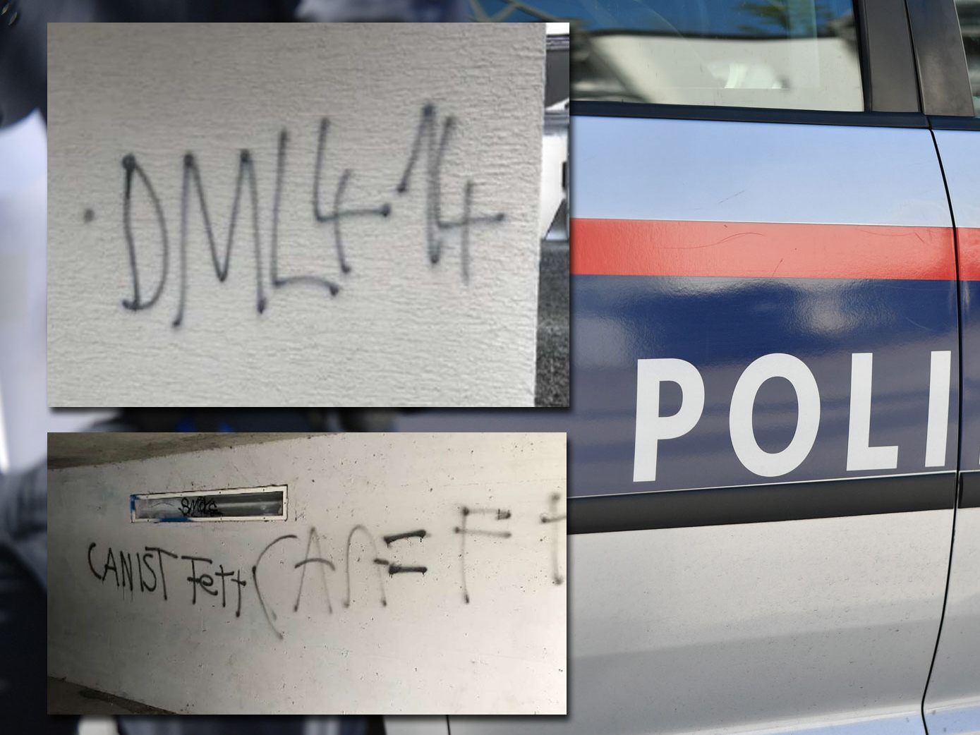 Der Schriftzug "DML414" tauchte bereits im vergangenen November in Hohenems auf. Der Schriftzug "DML414" tauchte bereits im vergangenen November in Hohenems auf.