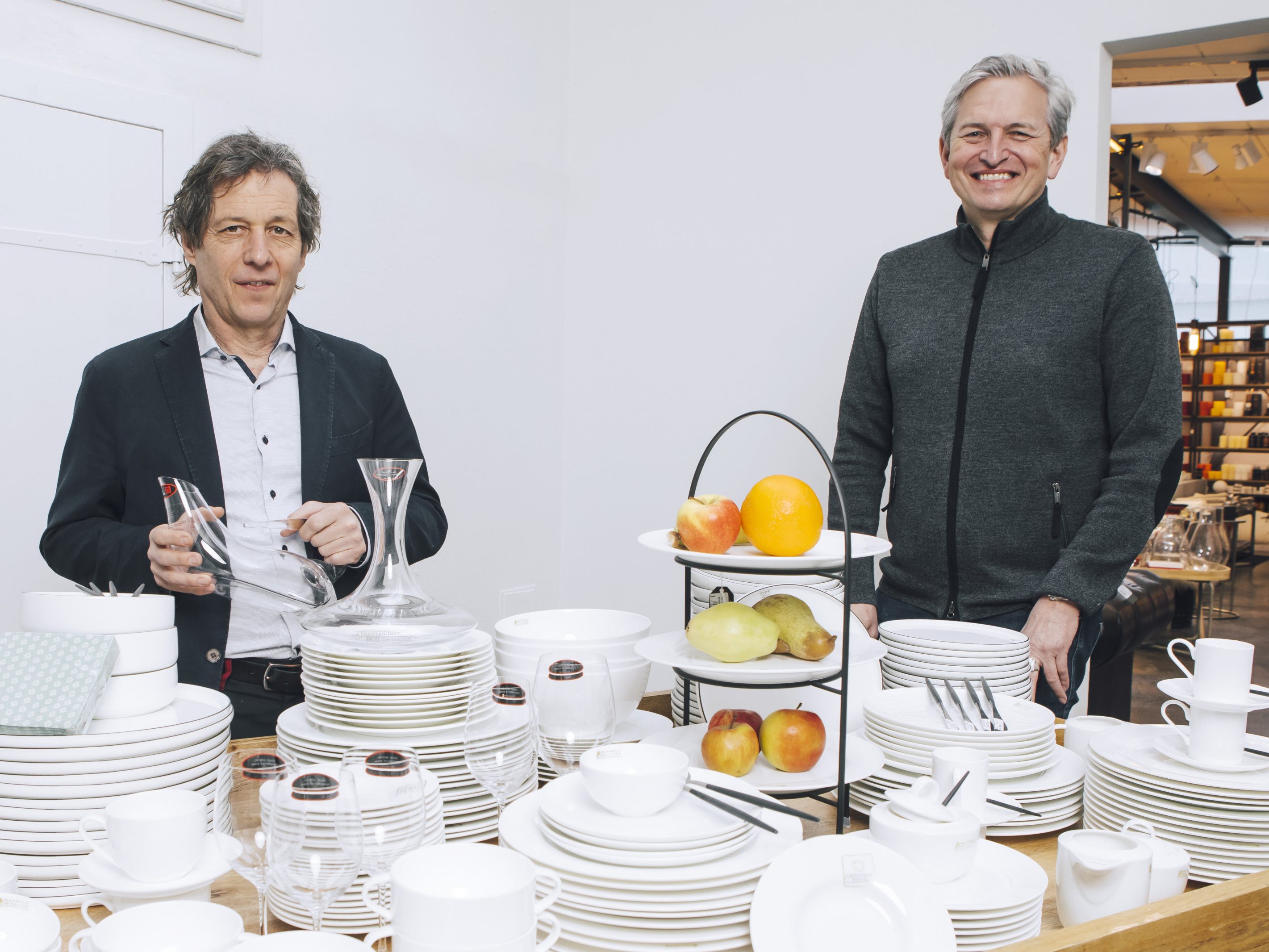 Bernd Bösch und Stefan Grabher siedeln hochwertige Tischkultur vom Dornbirner Marktplatz zu Mary Rose in die Schillerstraße um.