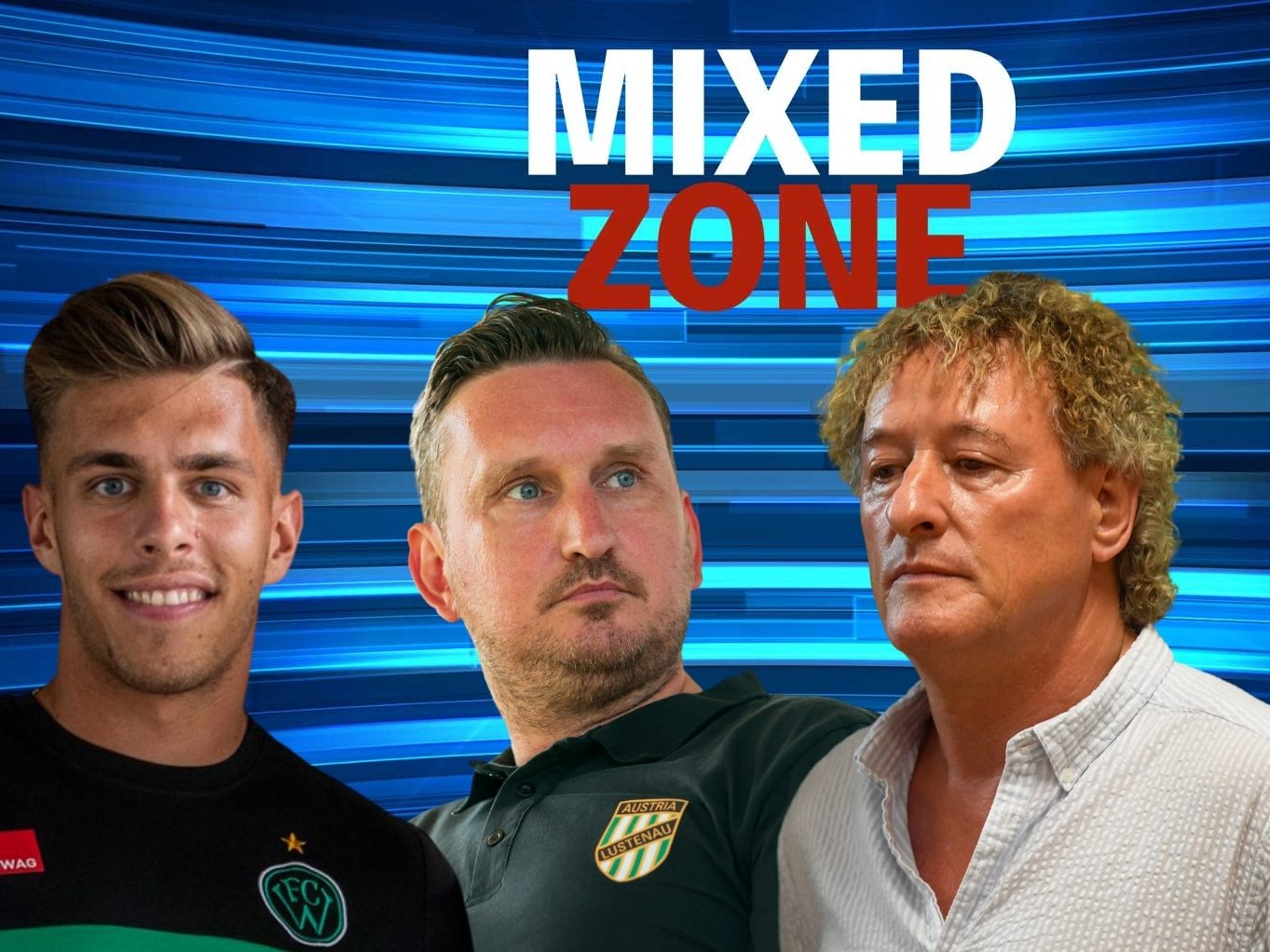 Darijo Grujcic (l.), Alexander Kiene (m.) und Peter Handle (r.) in der MIXED ZONE zu Gast. Darijo Grujcic (l.), Alexander Kiene (m.) und Peter Handle (r.) in der MIXED ZONE zu Gast.