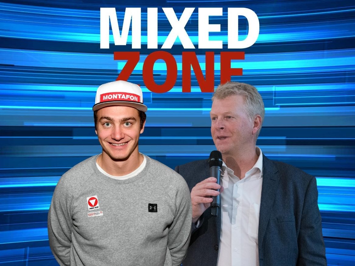 Snowboarder Alessandro Hämmerle und VSV-Präsident Walter Hlebayna zu Gast in der MIXED ZONE am Donnerstag. Snowboarder Alessandro Hämmerle und VSV-Präsident Walter Hlebayna zu Gast in der MIXED ZONE am Donnerstag.