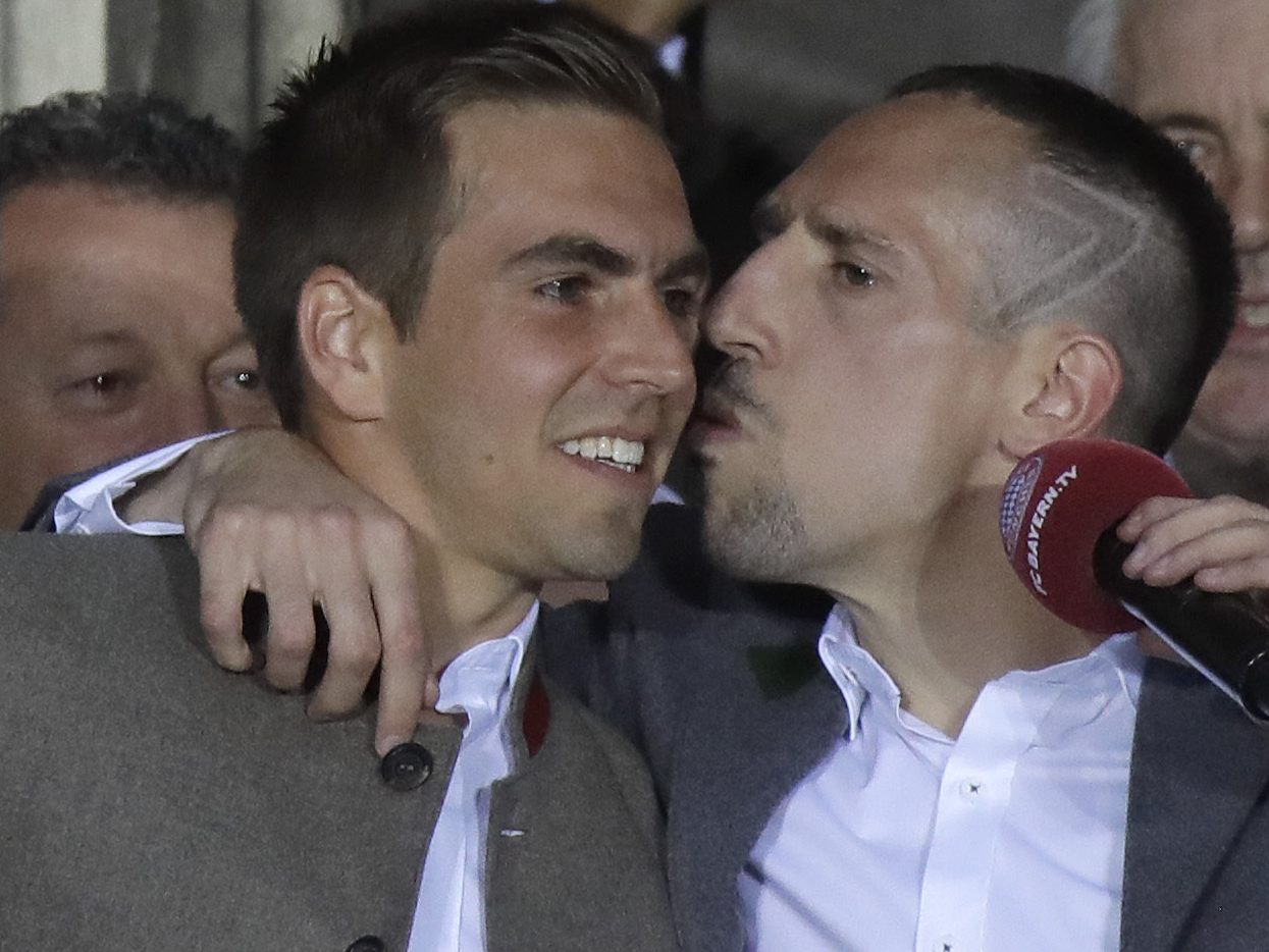 Philipp Lahm mit Franck Ribery.