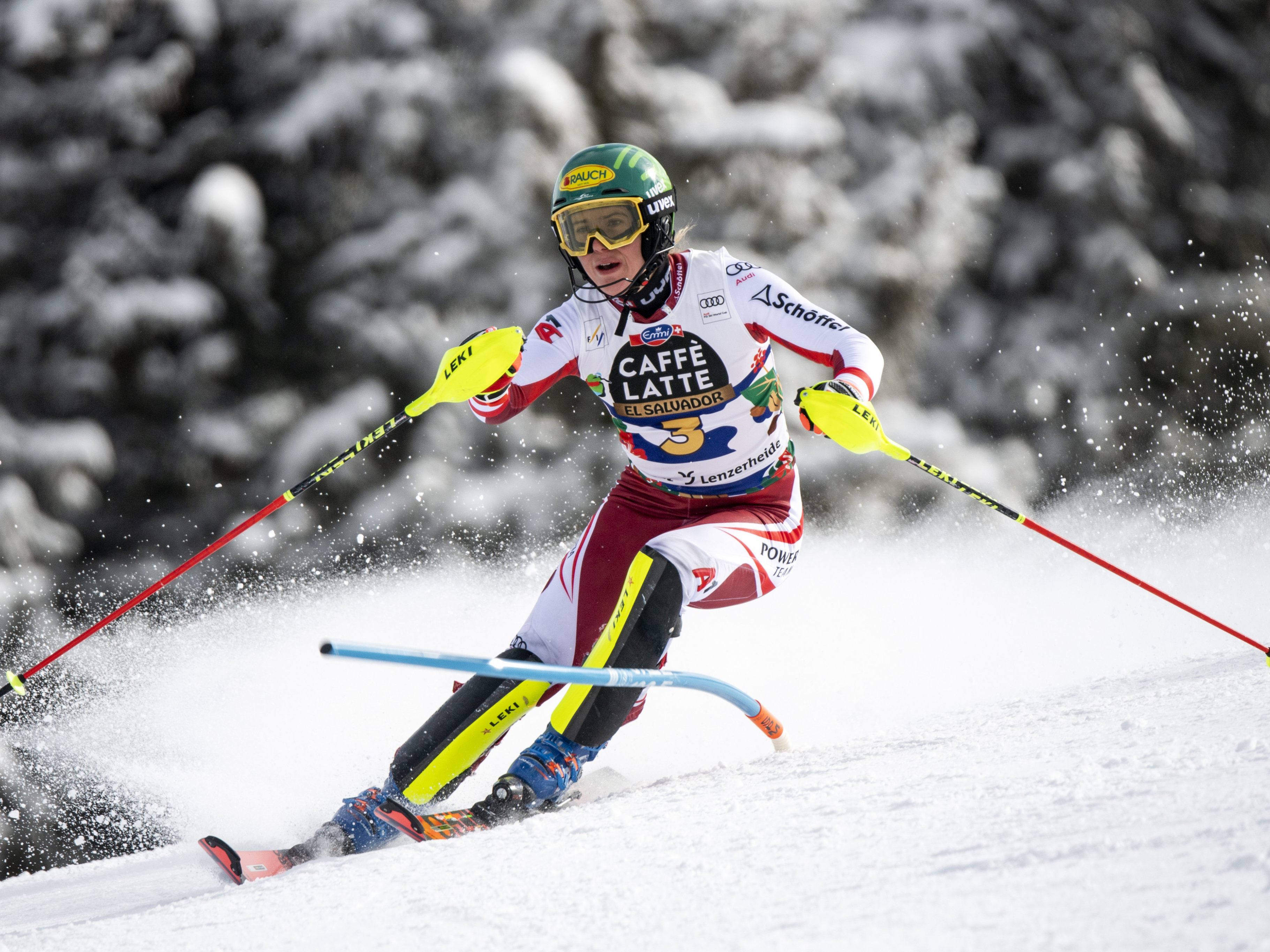 Katharina Liensberger dominierte den ersten Durchgang im Lenzerheide-Slalom.