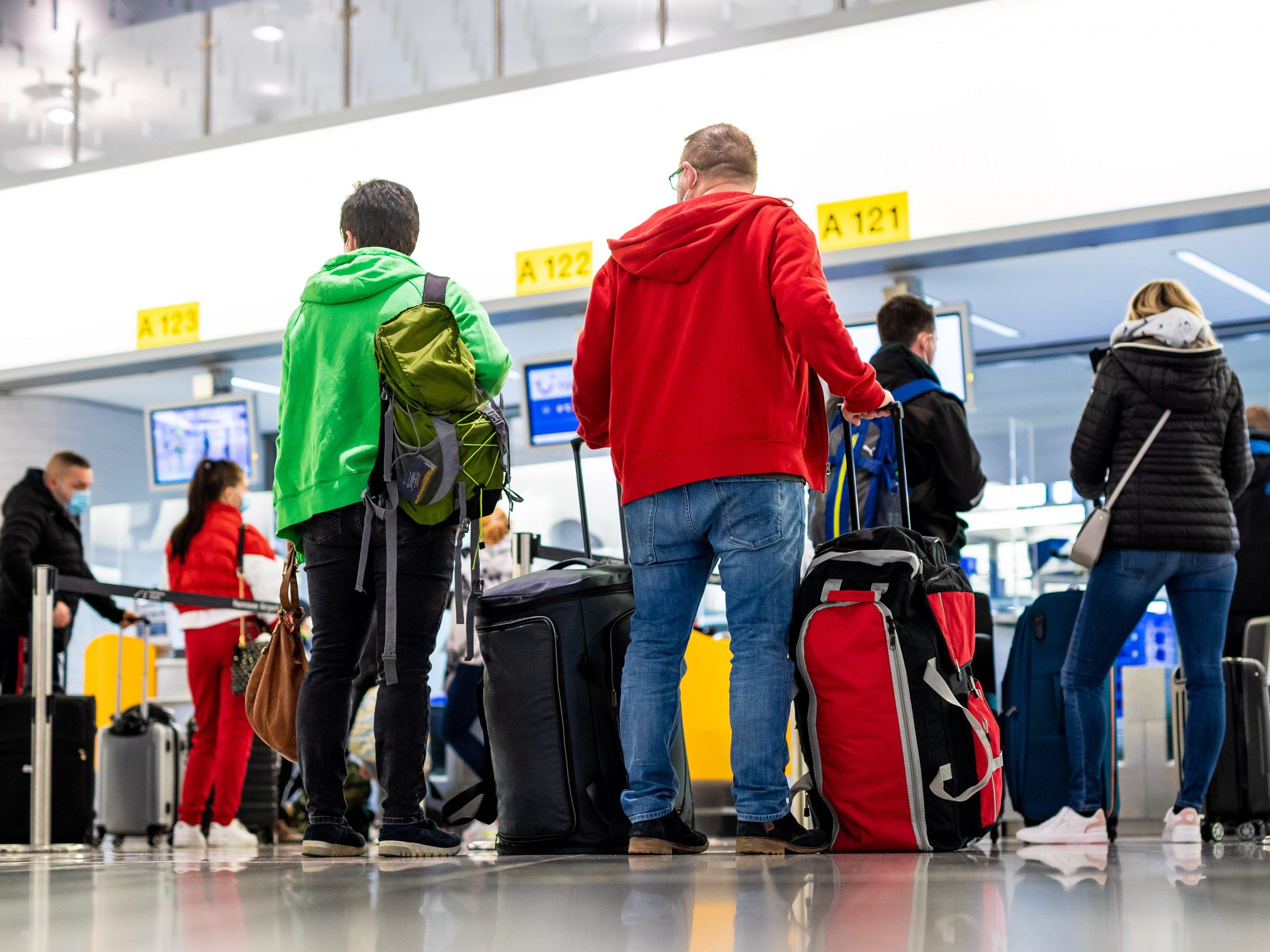 Fluggäste mit dem Reiseziel Mallorca
