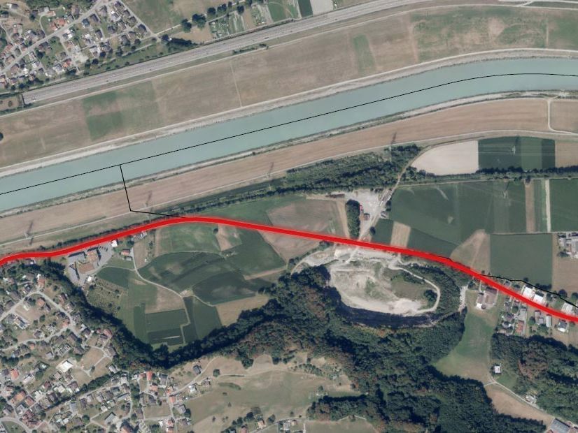 Die Ausweichroute durch das Ortsgebiet der Gemeinde Mäder
