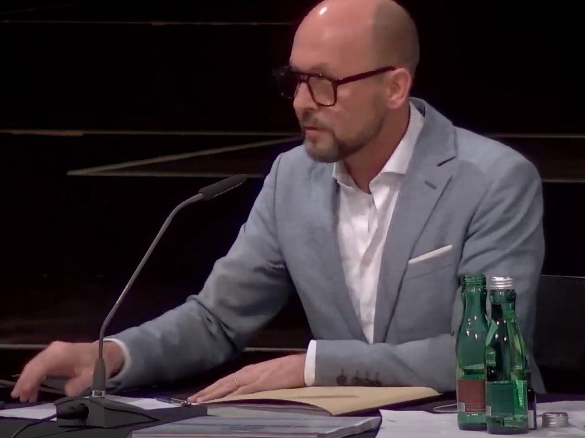 Bürgermeister Michael Ritsch in der Bregenzer Stadtvertretungssitzung am 25. März 2021.
