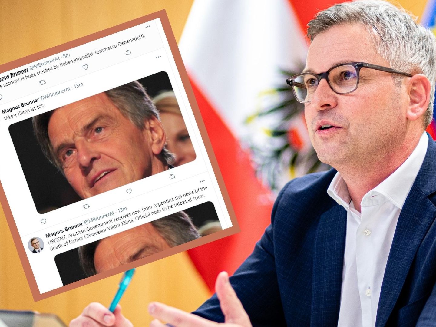 Fake-Profil von Brunner erklärte Viktor Klima für tot. Fake-Profil von Brunner erklärte Viktor Klima für tot.