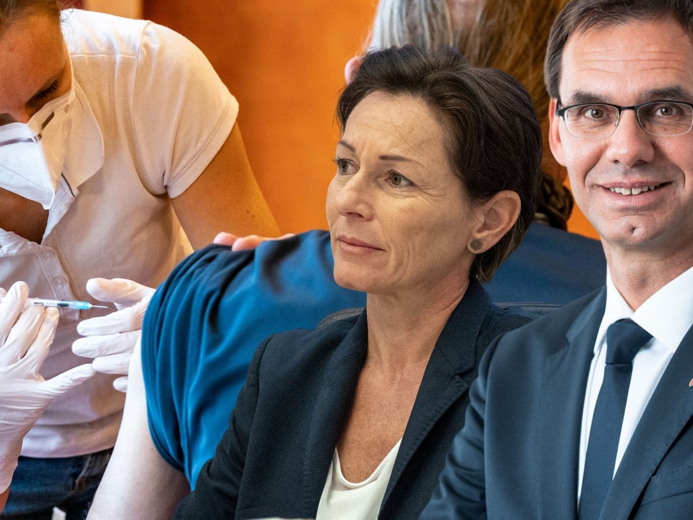 Landeshauptmann Wallner und Landesrätin Rüscher: Überwindung der Pandemie erfordert hohe Impfbereitschaft. Landeshauptmann Wallner und Landesrätin Rüscher: Überwindung der Pandemie erfordert hohe Impfbereitschaft.