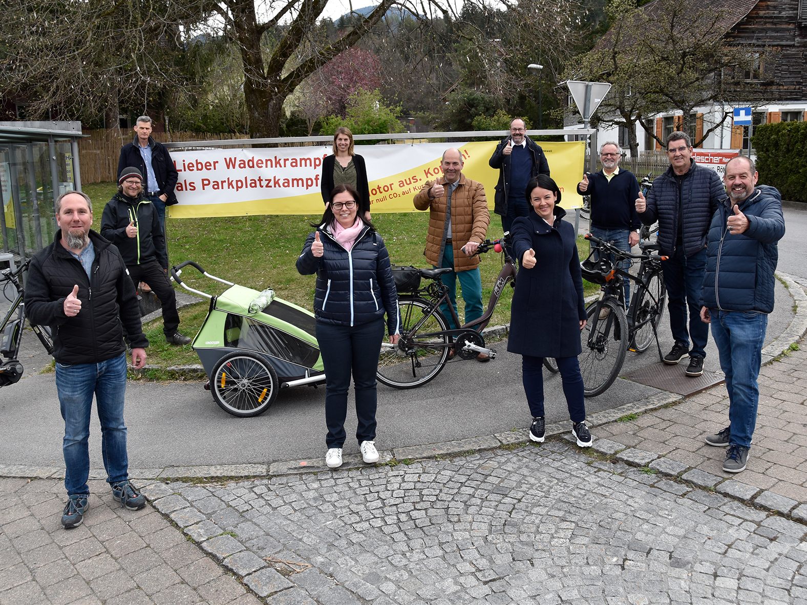 Das e5-Team der Marktgemeinde Rankweil vor dem Transparent am Kaiserplatz in Rankweil Das e5-Team der Marktgemeinde Rankweil vor dem Transparent am Kaiserplatz in Rankweil