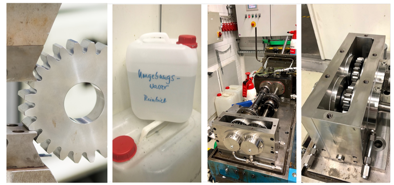 Getriebetest mit Wasserschmierung an der Technischen Universität München. Getriebetest mit Wasserschmierung an der Technischen Universität München.