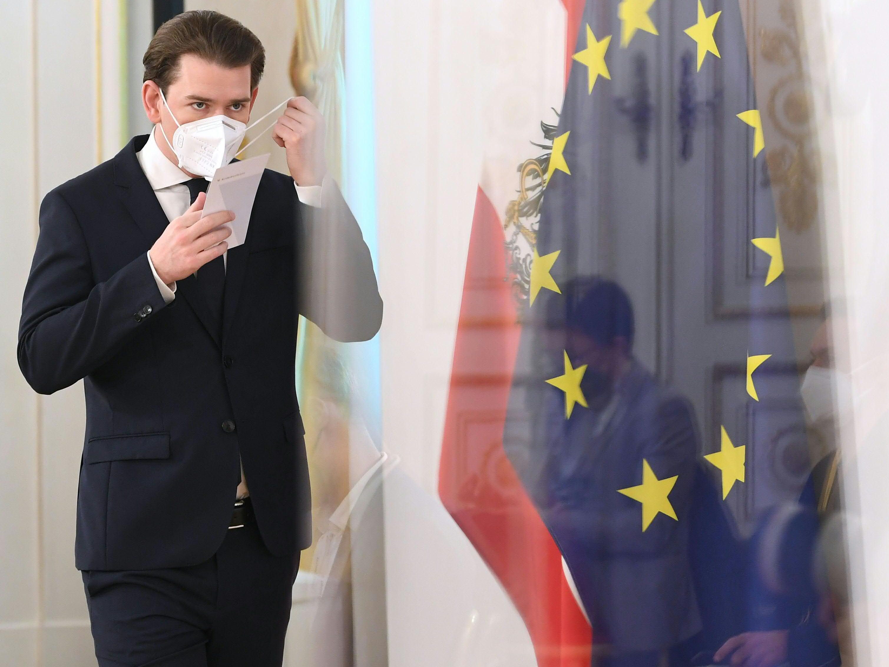 Bundeskanzler Sebastian Kurz gibt heute eine Pressekonferenz nach dem Intensiv-Gipfel. Bundeskanzler Sebastian Kurz gibt heute eine Pressekonferenz nach dem Intensiv-Gipfel.