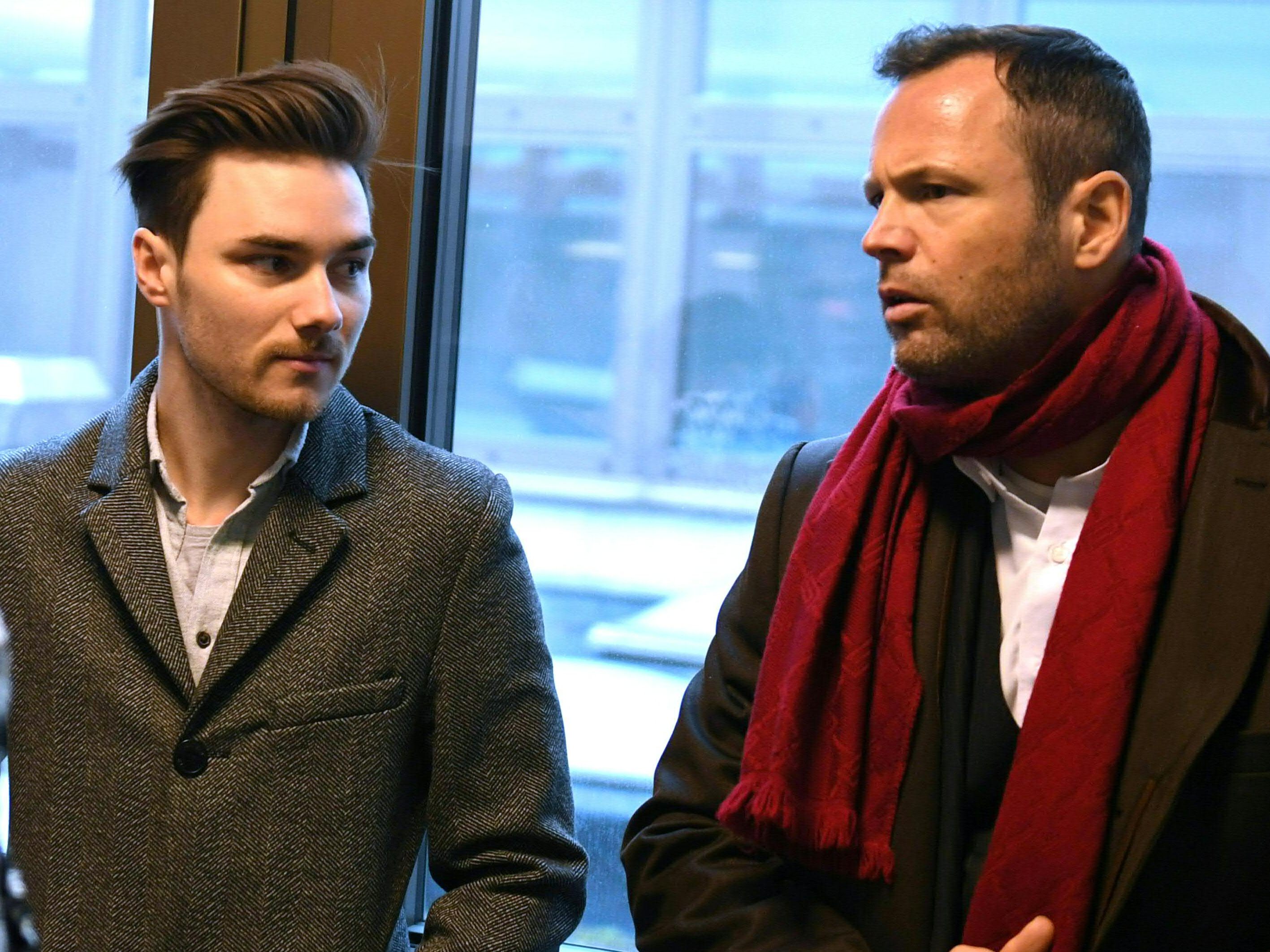 Dominik Baldauf (l.) und Anwalt Andreas Mauhart (r.) am Dienstag, 14. Jänner 2020, vor Beginn des Prozesses. Dominik Baldauf (l.) und Anwalt Andreas Mauhart (r.) am Dienstag, 14. Jänner 2020, vor Beginn des Prozesses.