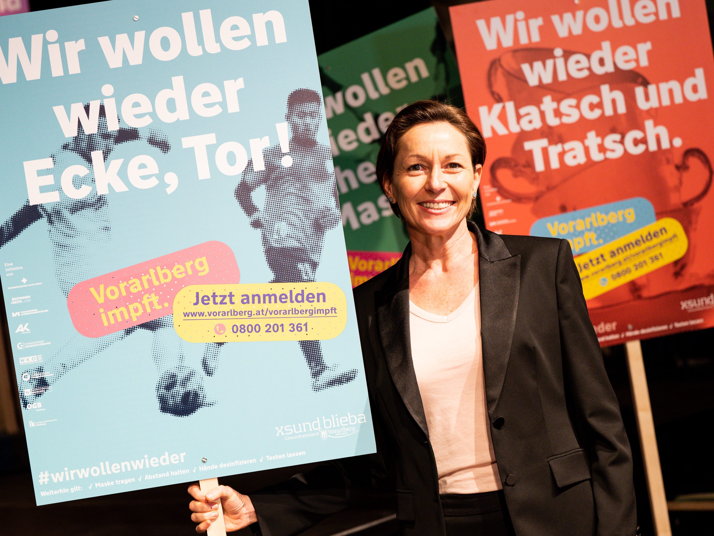 Gesundheitslandesrätin Martina Rüscher bei der Vorstellung der Impfkampagne des Landes am 8. April.