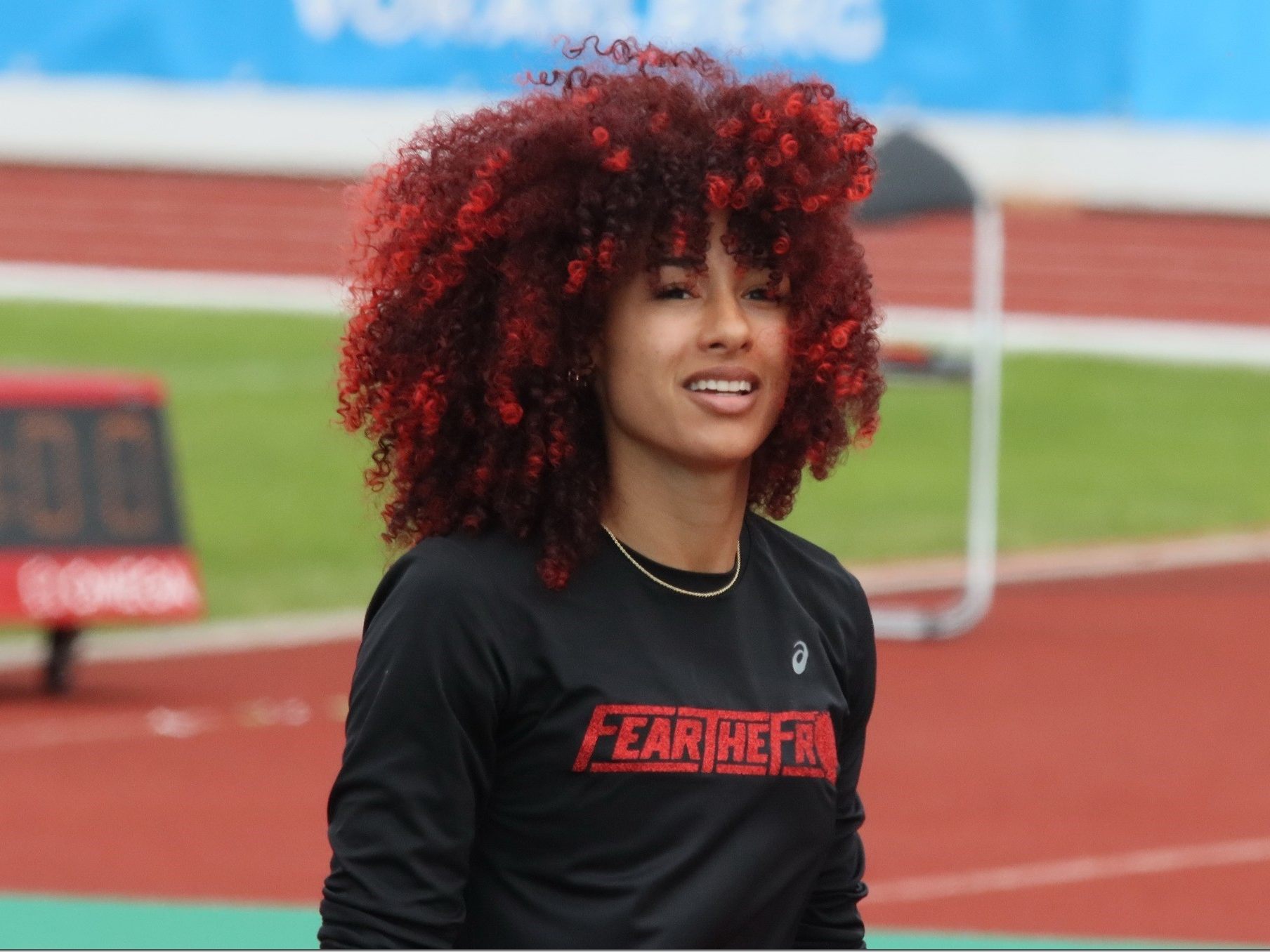 US Girl Taliyah Brooks mit roten Haaren zog so machen Blick auf sich.