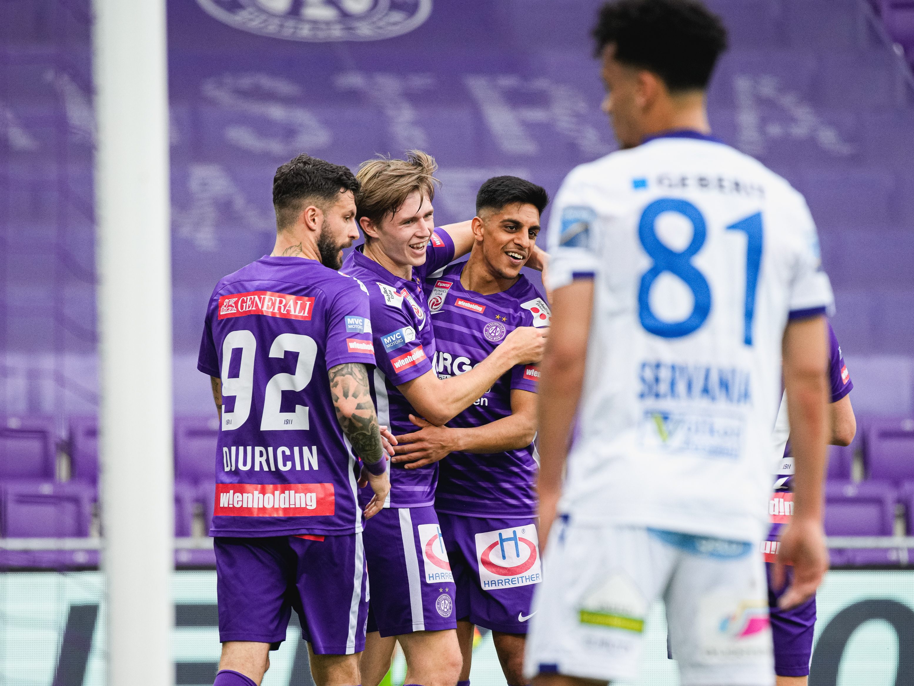 Austria Wien feierte gegen SKN St. Pölten am Samstag einen Heimsieg.