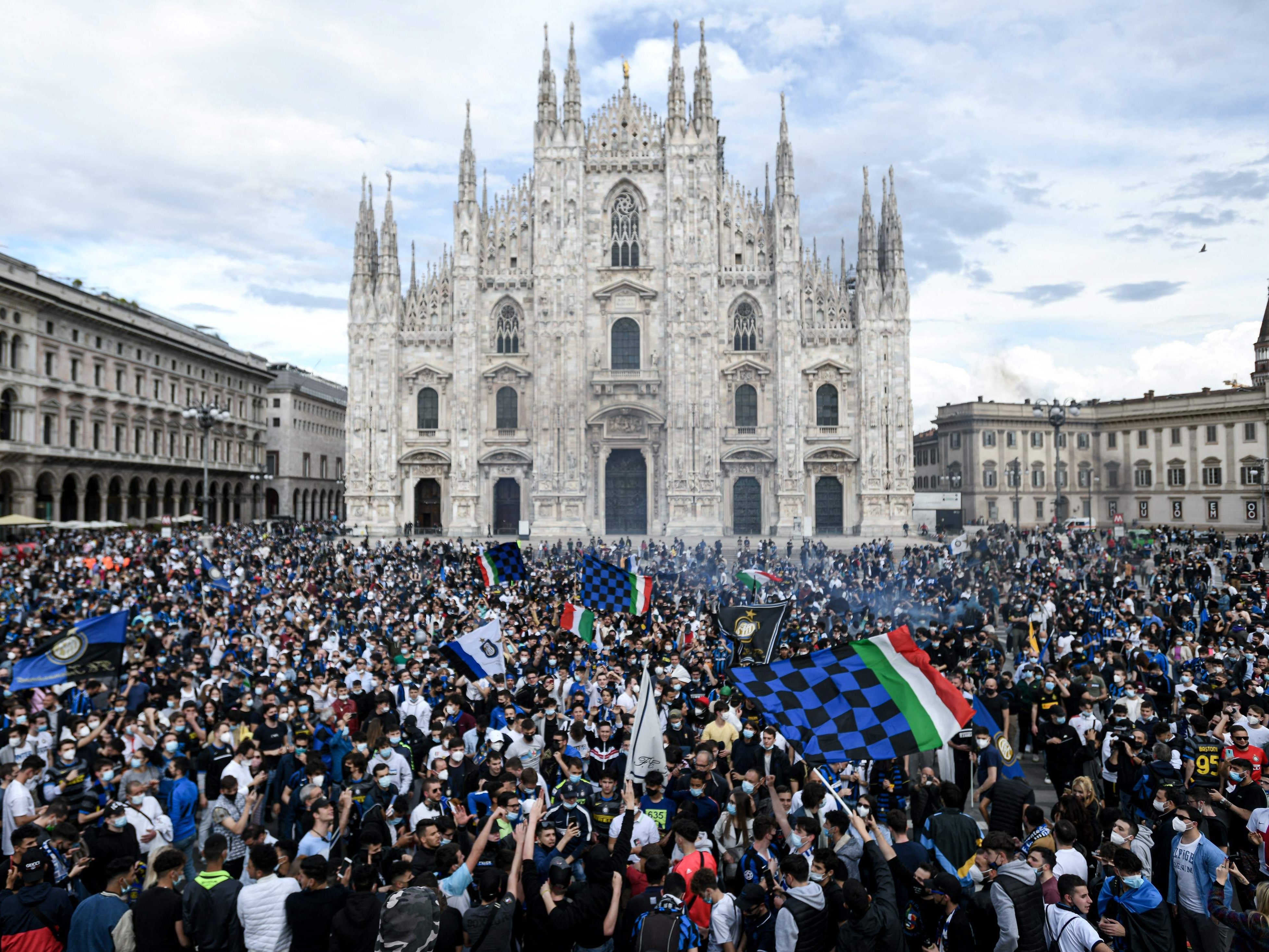 Kritik an Meisterfeier der Inter-Fans: Zu wenig Masken, kaum Abstand.