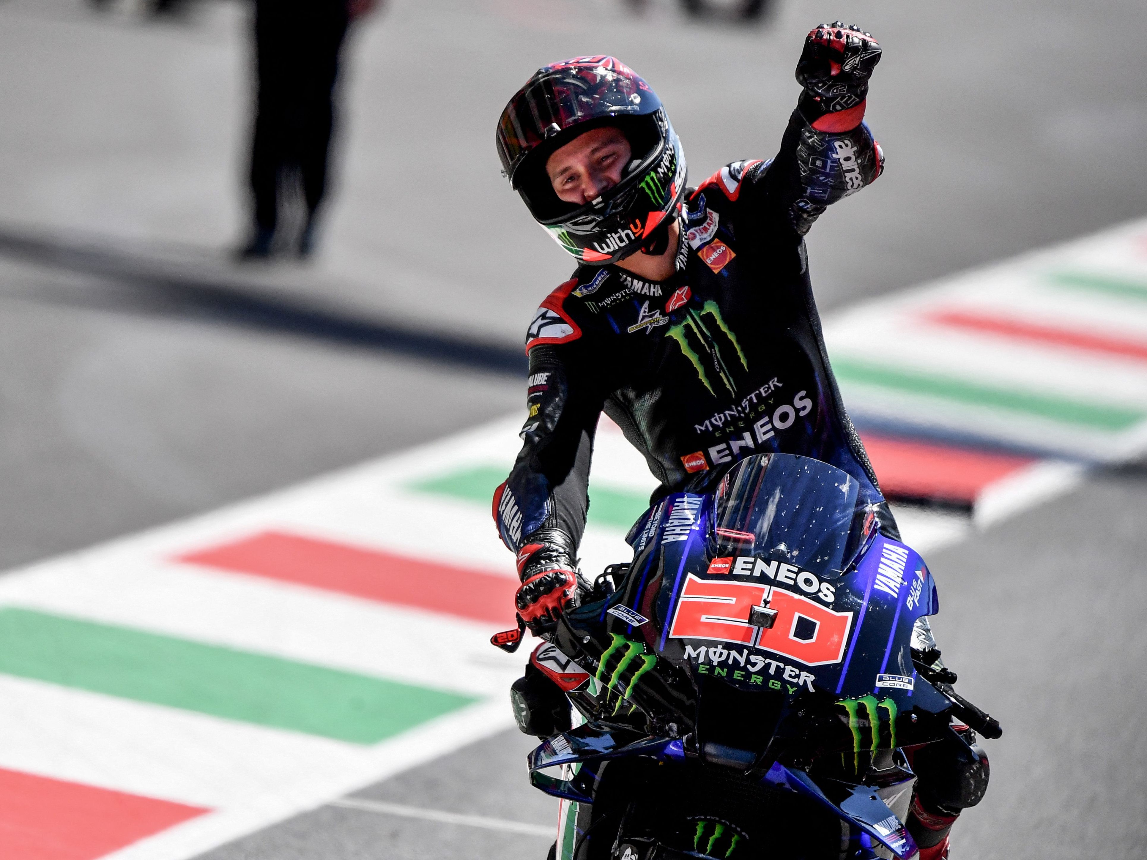 Fabio Quartararo hat das MotoGP-Rennen in Mugello gewonnen. Fabio Quartararo hat das MotoGP-Rennen in Mugello gewonnen.