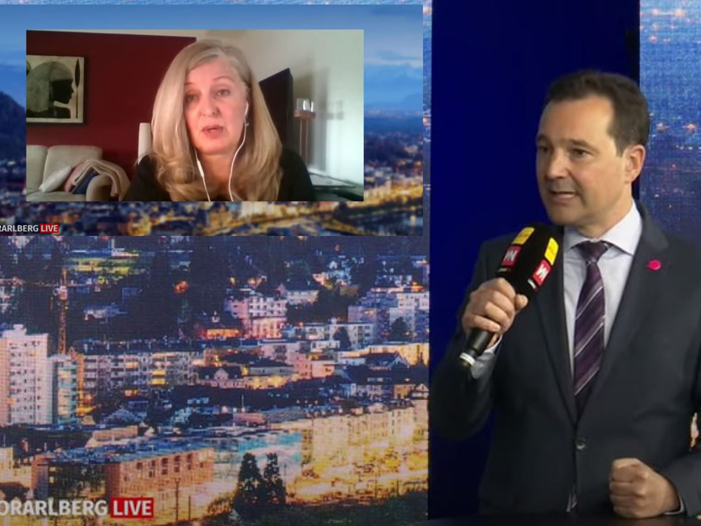 Tanja Mally und Gerald Loacker bei "Vorarlberg LIVE". Tanja Mally und Gerald Loacker bei "Vorarlberg LIVE".