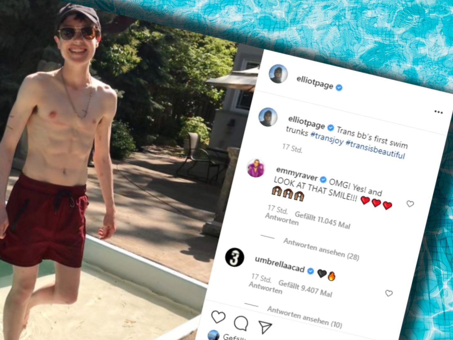 Elliot Page zeigt zum ersten Mal seinen Oberkörper seit der Brust-Entfernungs-OP.