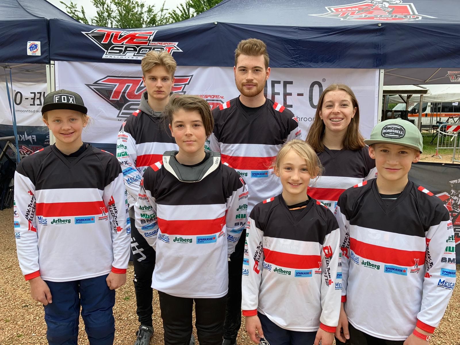 v.l.: Lina Frener, Bjarne Schedler, Valentin u. Noah Muther, Laura Fercher, Hannah Muther u. Luca Fercher, Felix Mähr fehlt; v.l.: Lina Frener, Bjarne Schedler, Valentin u. Noah Muther, Laura Fercher, Hannah Muther u. Luca Fercher, Felix Mähr fehlt;