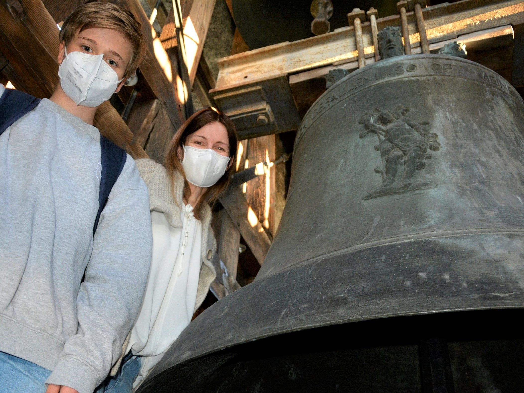 Aufsteigen bis zur Glocke des Turms von St. Sebastian.